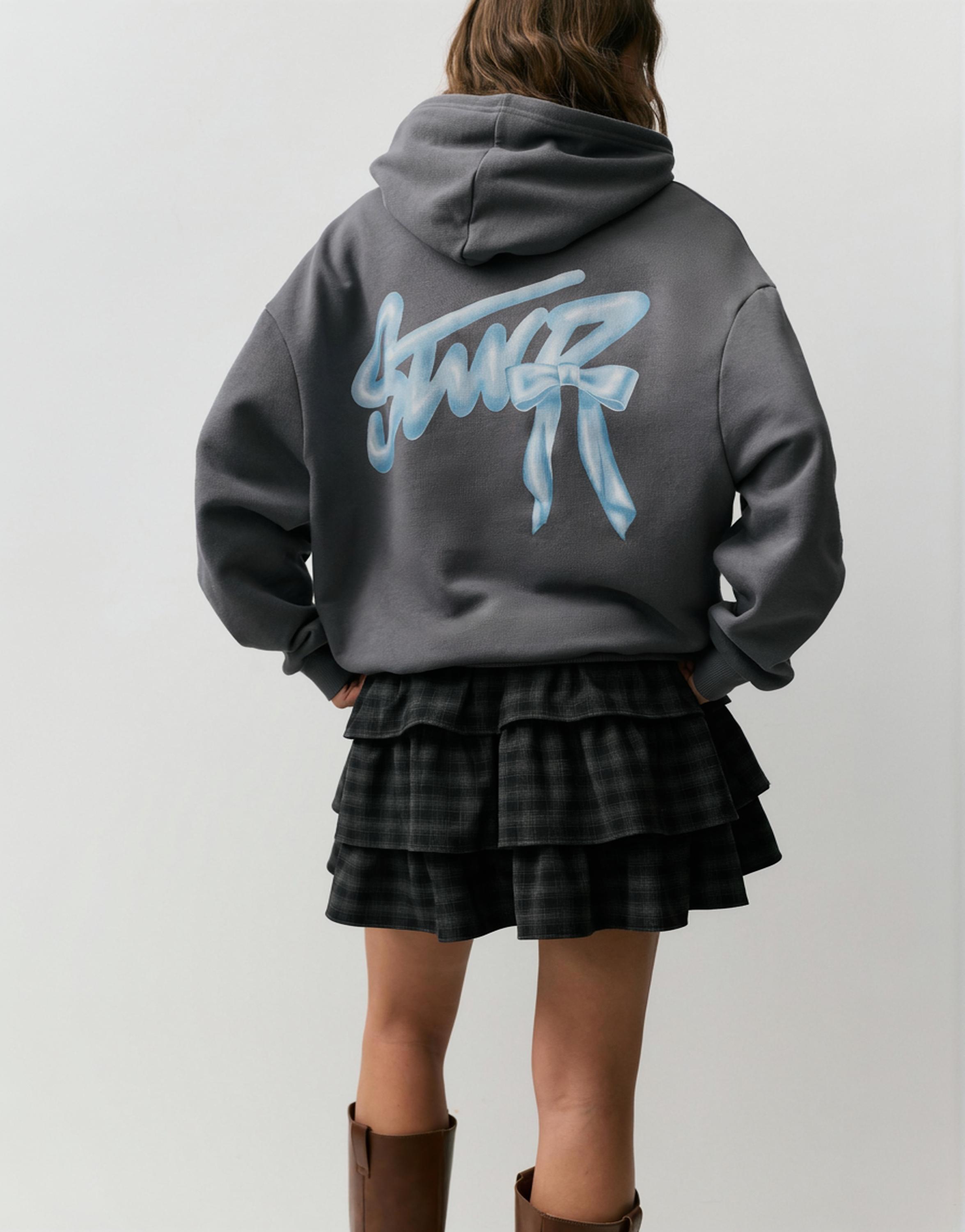 STWD bow hoodie — Anthracite grey