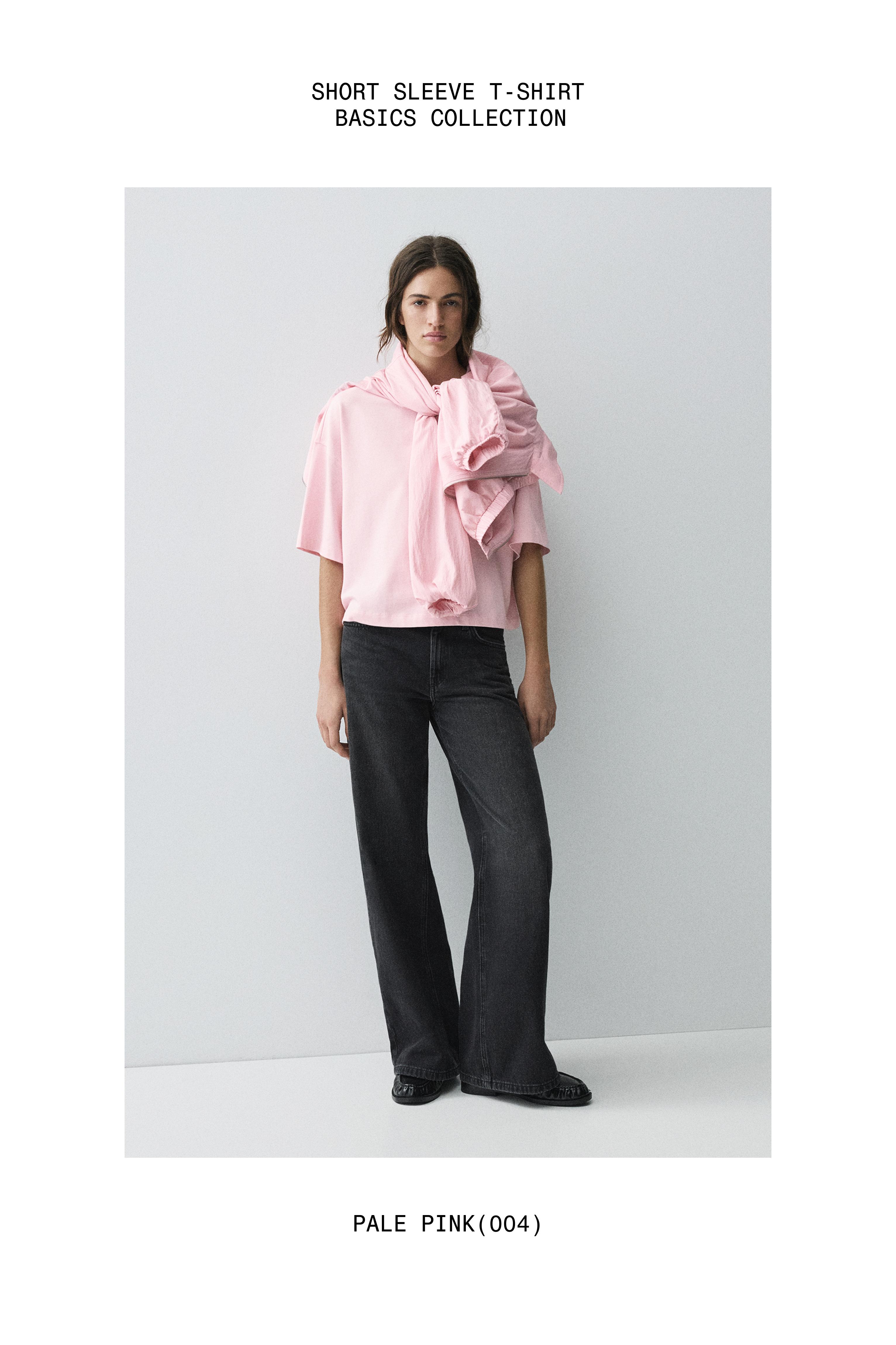 Boxy fit short sleeve T-shirt — Pale pink