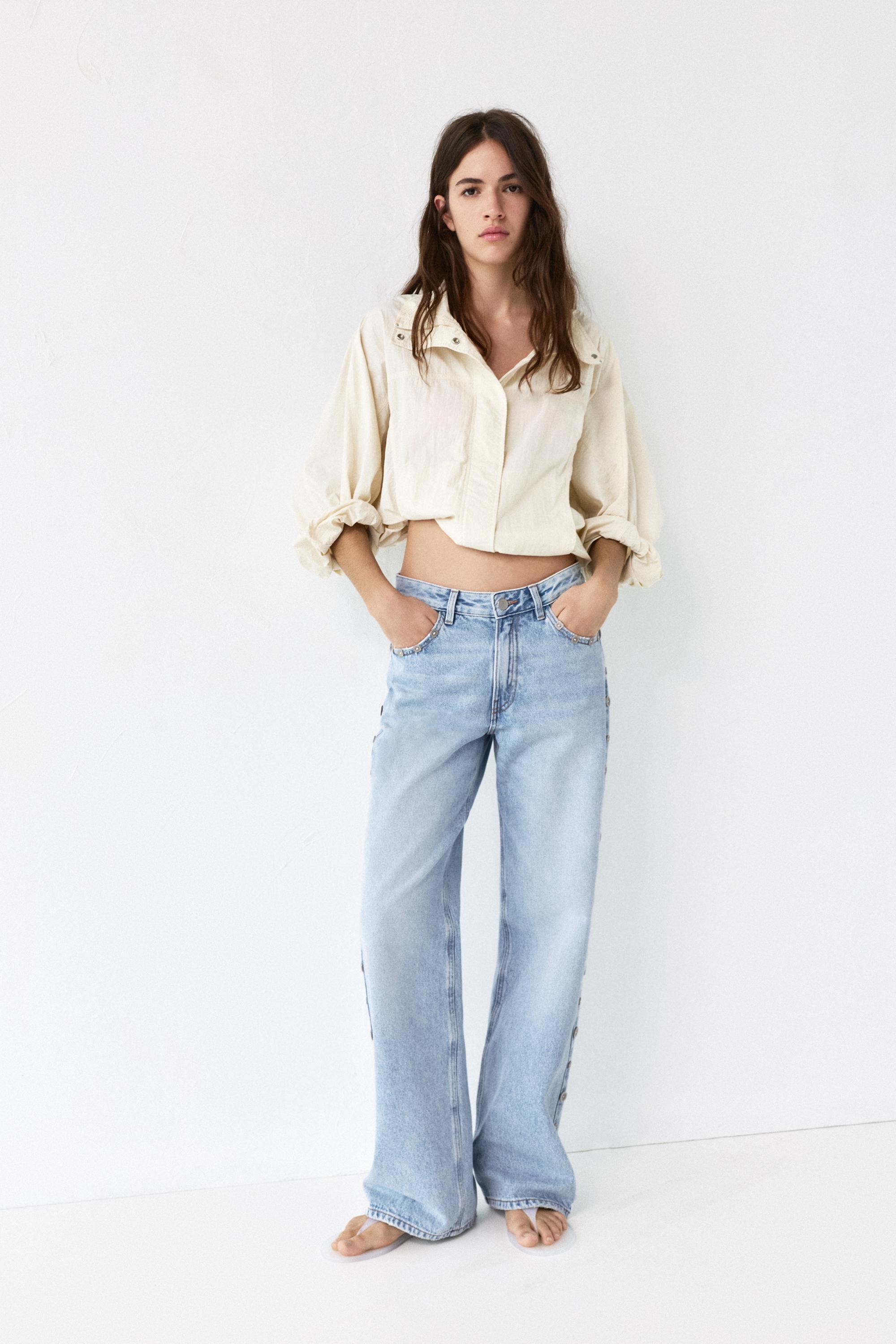 Jeans Baggy Con Dettaglio Bottoni