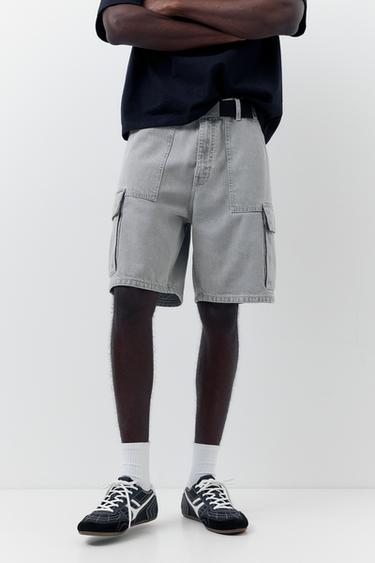 Baggy cargo Bermuda shorts — Pale grey 4