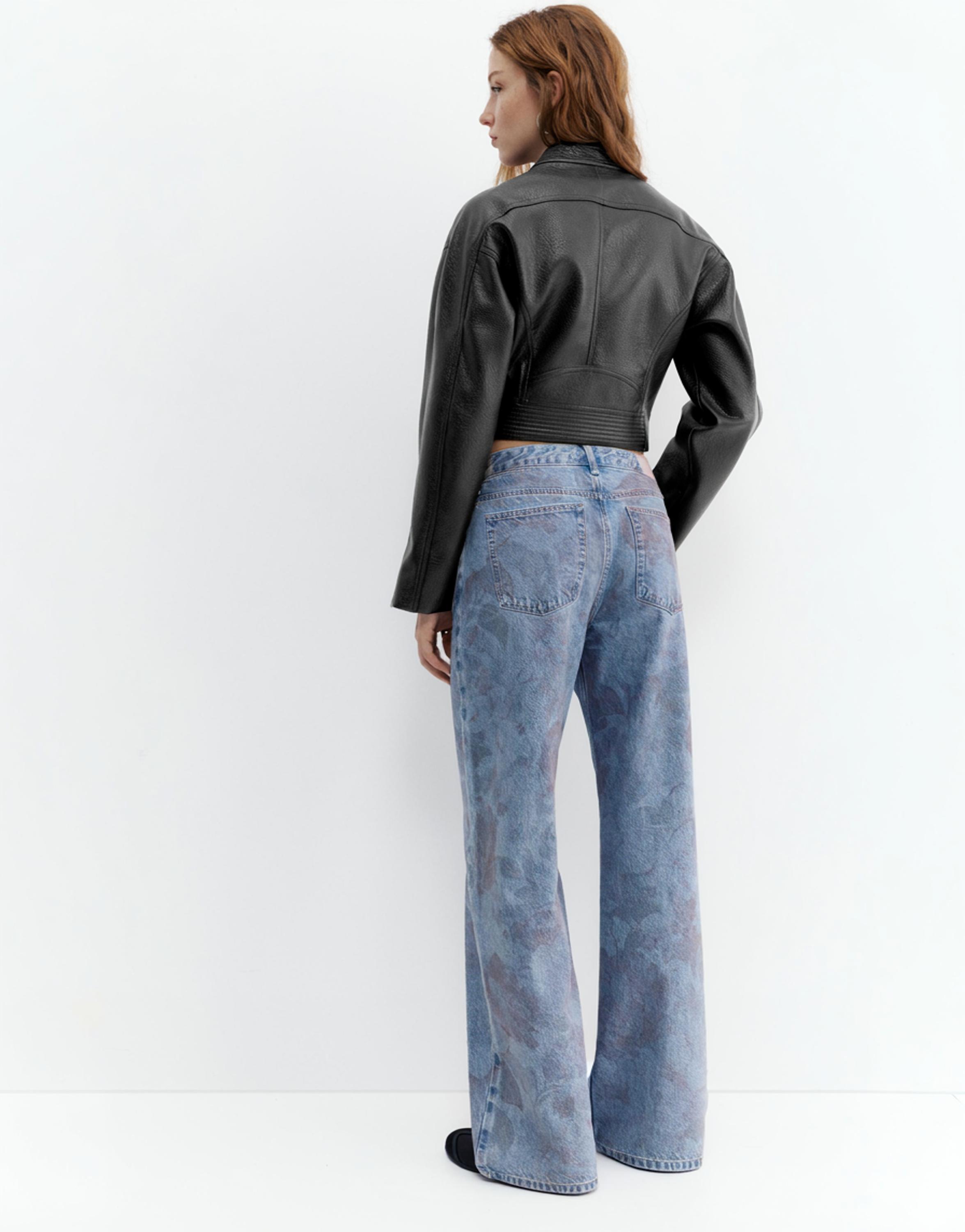 Leather effect biker jacket — Black