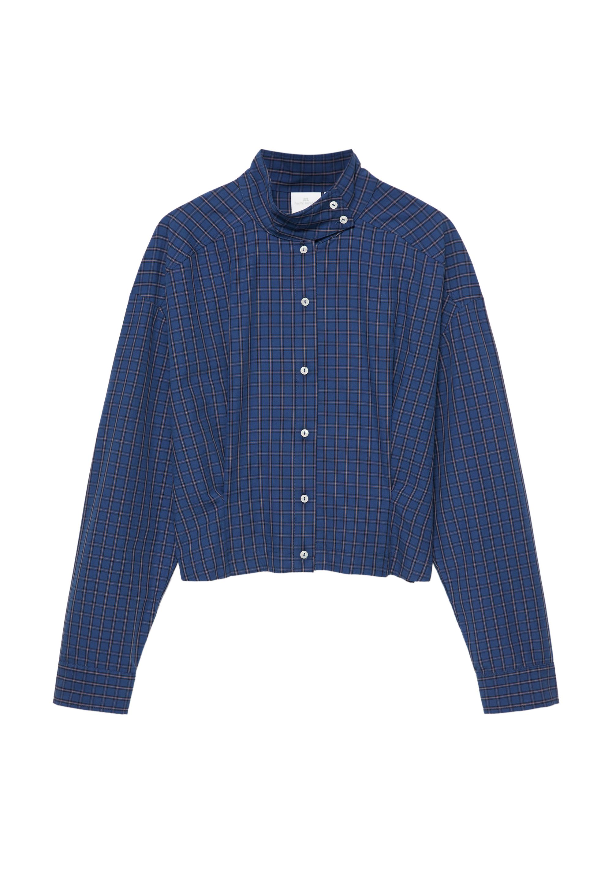 Oversize check shirt — Navy