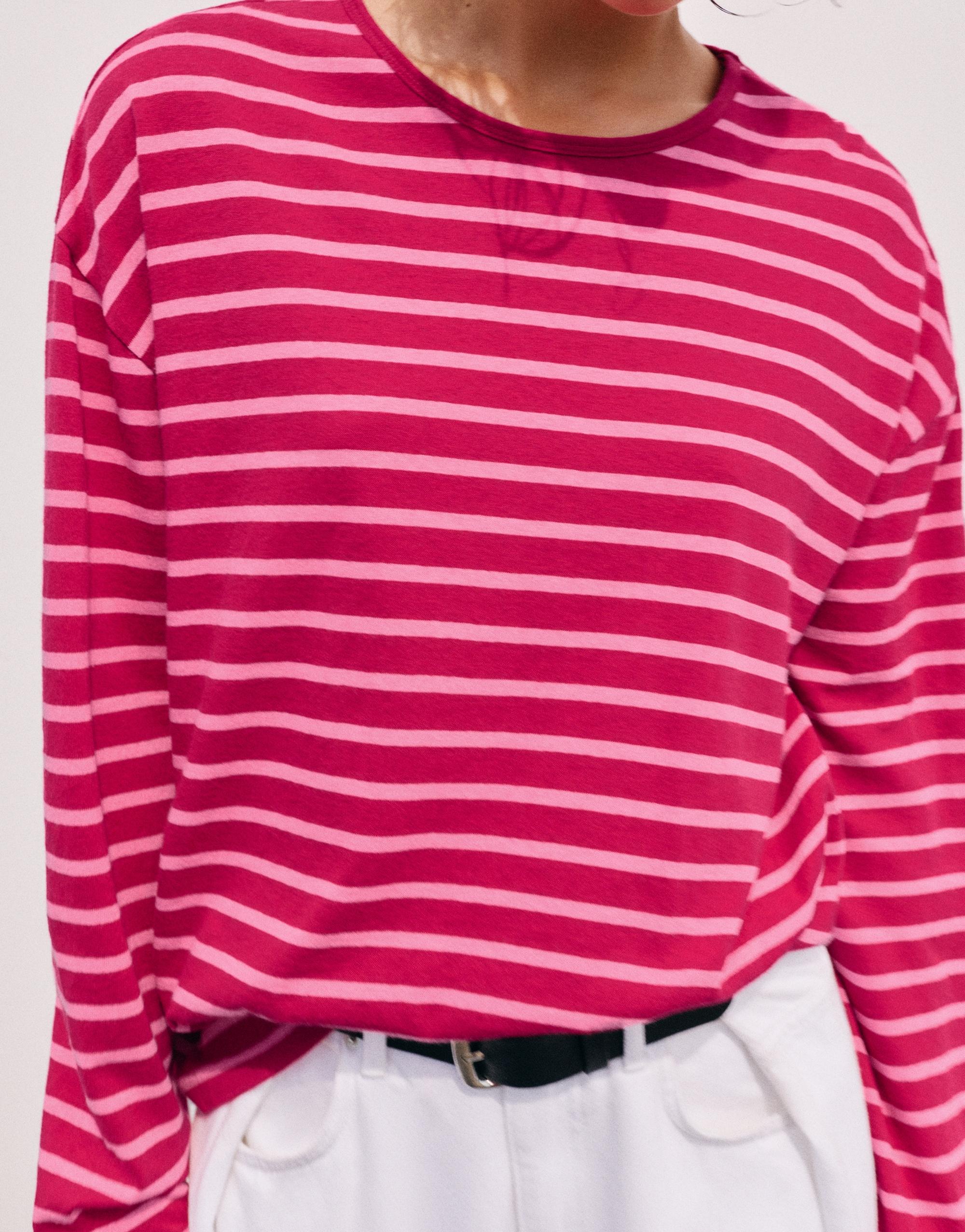 Oversize long sleeve striped T-shirt — Striped