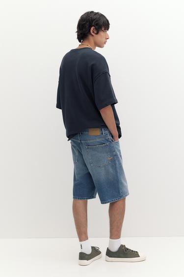 Baggy denim Bermuda shorts — Medium blue 3