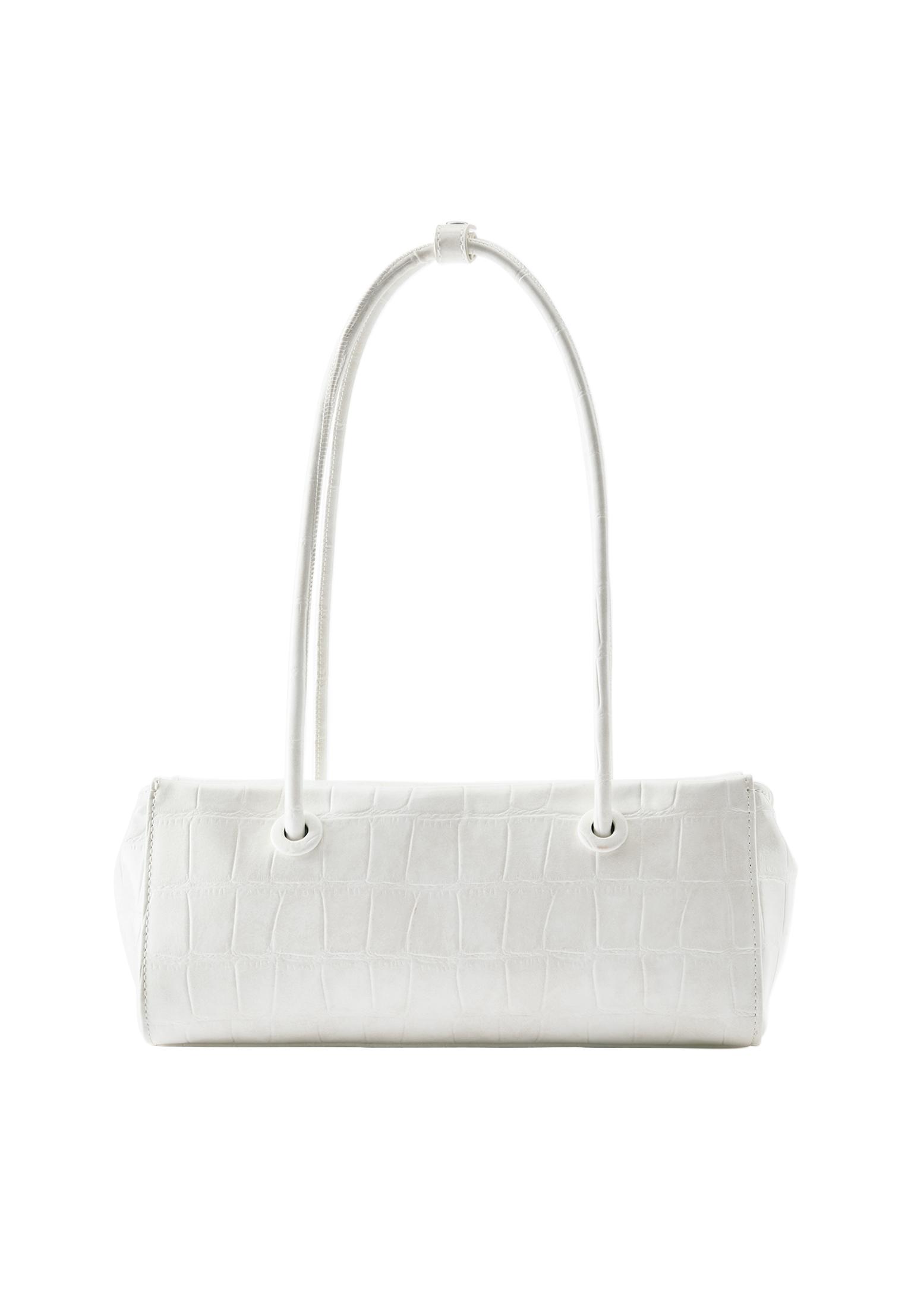 Textured shoulder bag — Ecru