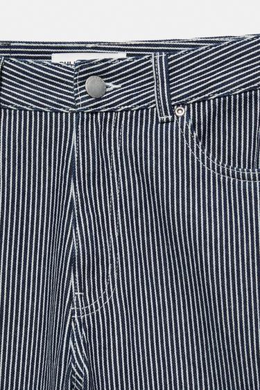 Low-rise striped baggy jeans — Dark blue 8
