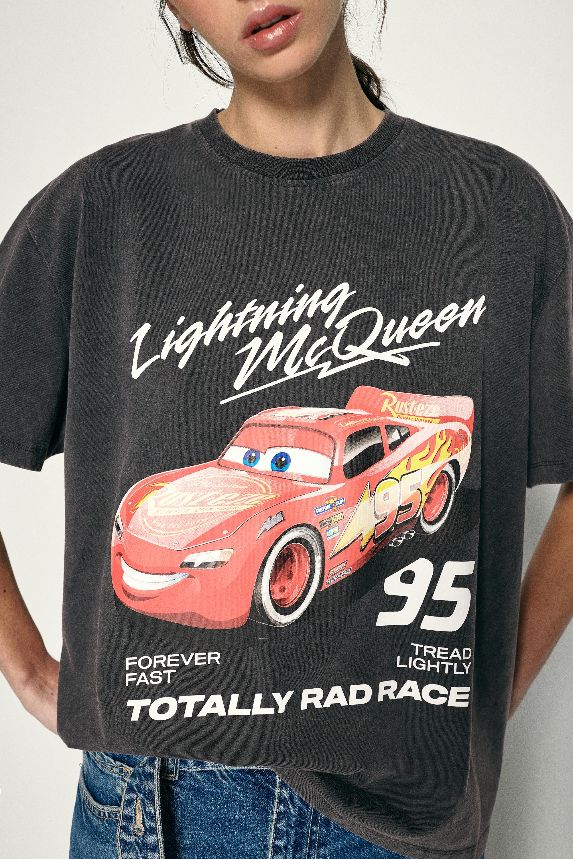 Lightning McQueen oversize T-shirt — Faded black