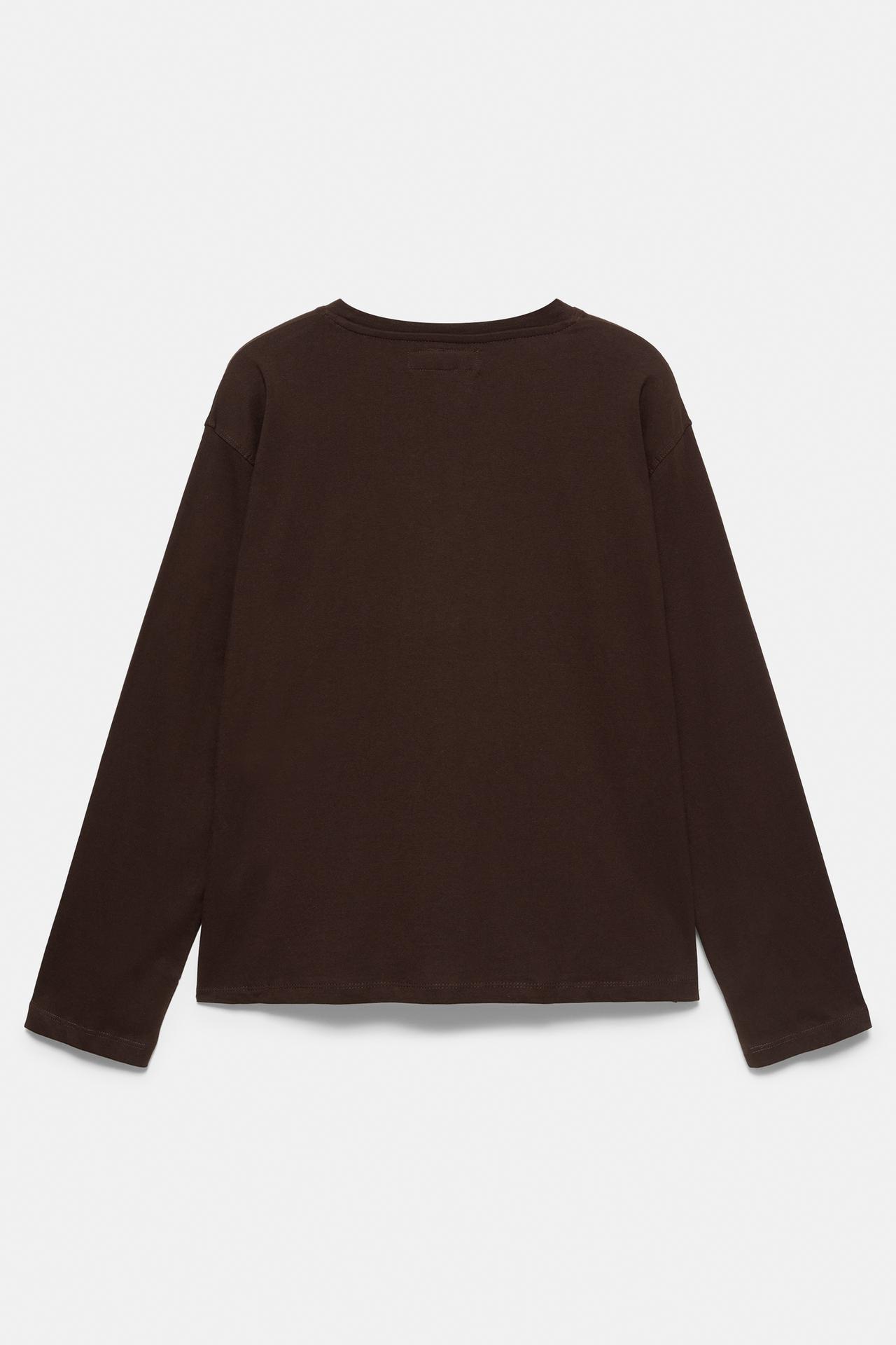 Oversize long sleeve T-shirt — Brown