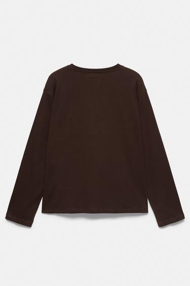 Oversize long sleeve T-shirt — Brown 7