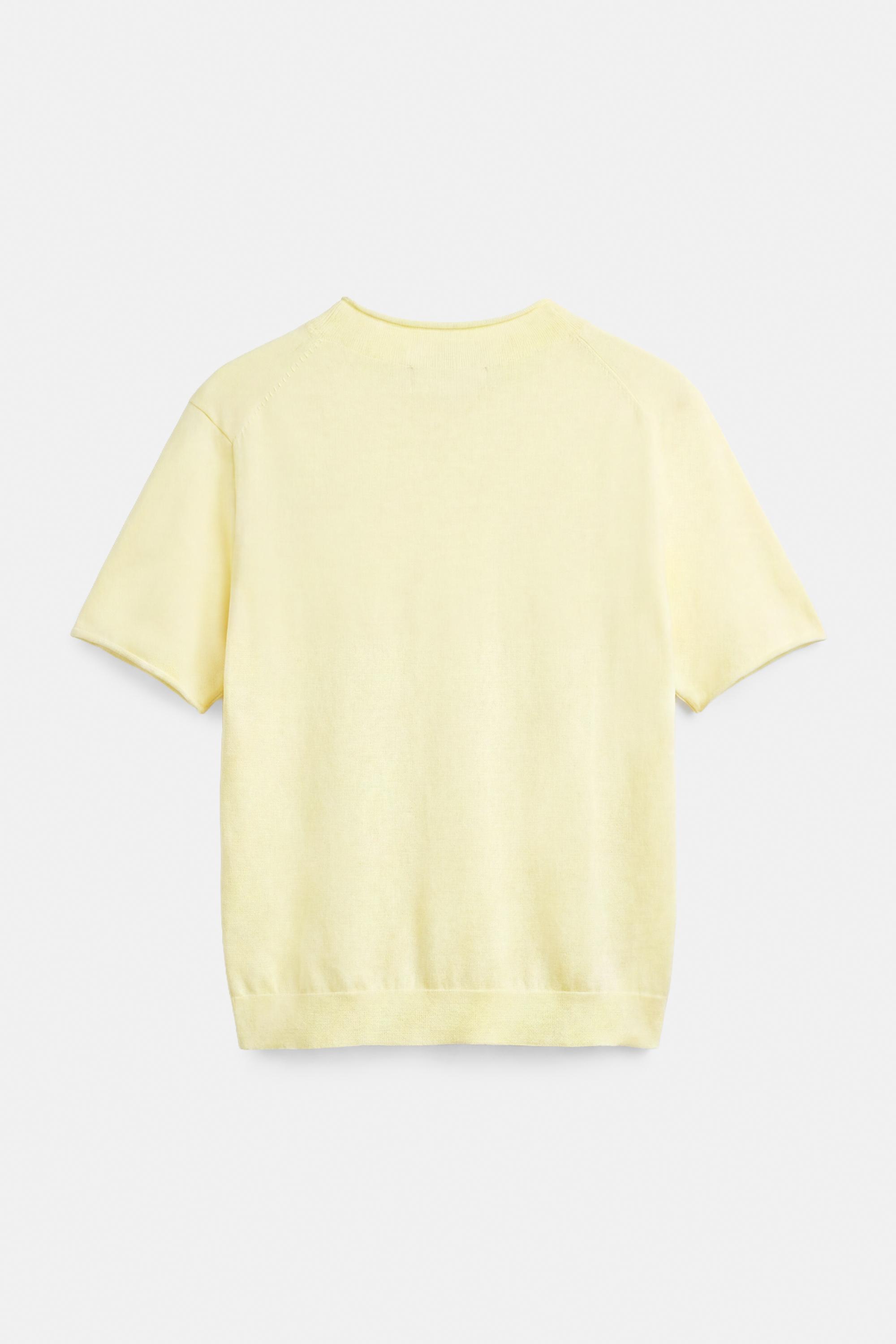 Fine knit short sleeve T-shirt — Yellow