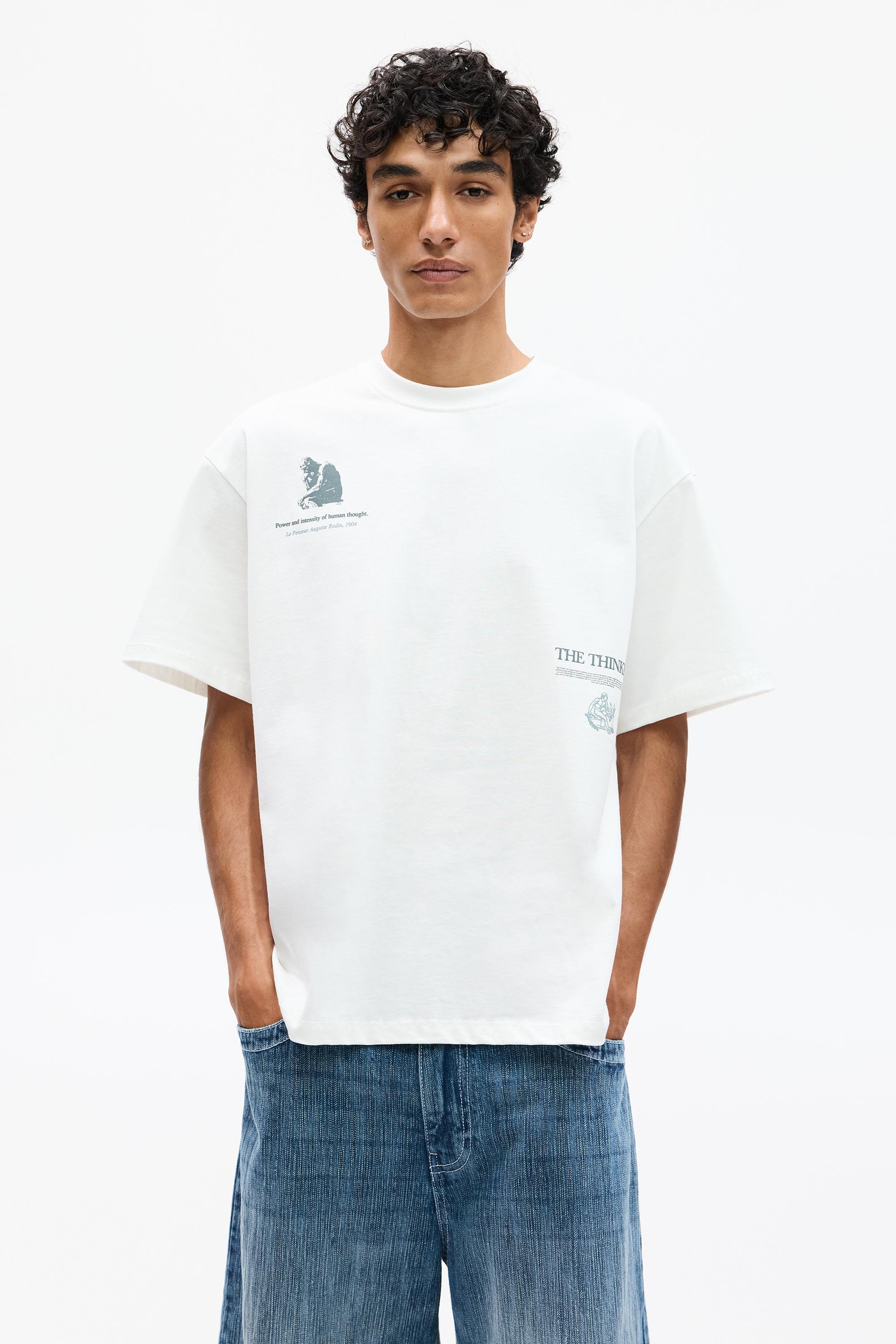 T-Shirt Mit Le Penseur-Grafik