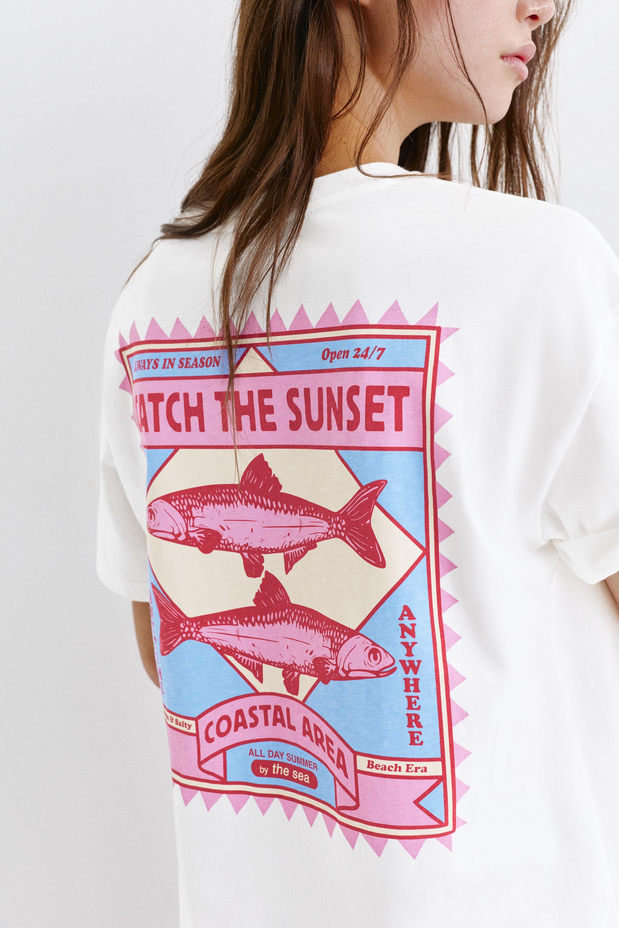 Fish graphic T-shirt — White
