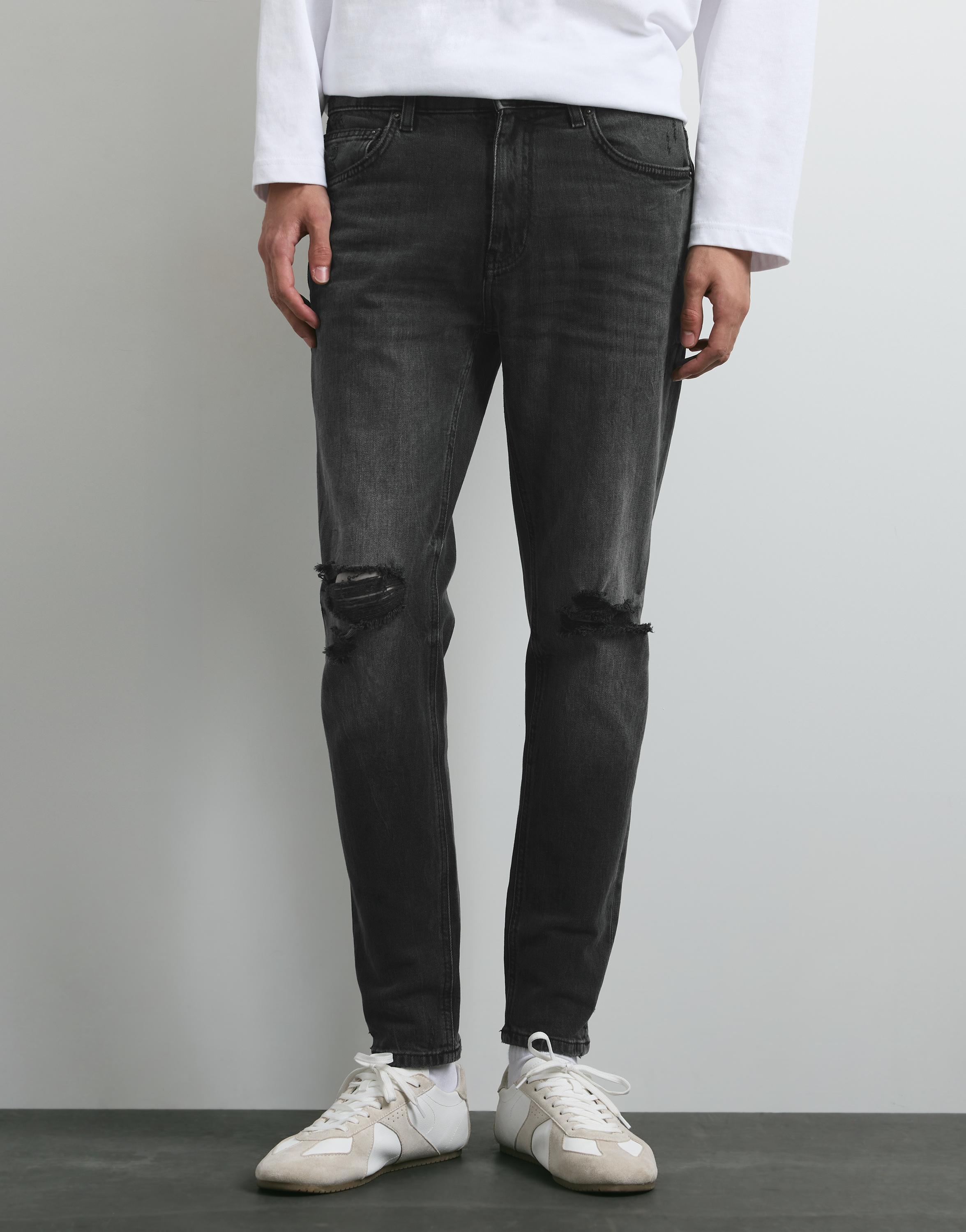 Ripped skinny jeans — Faded black