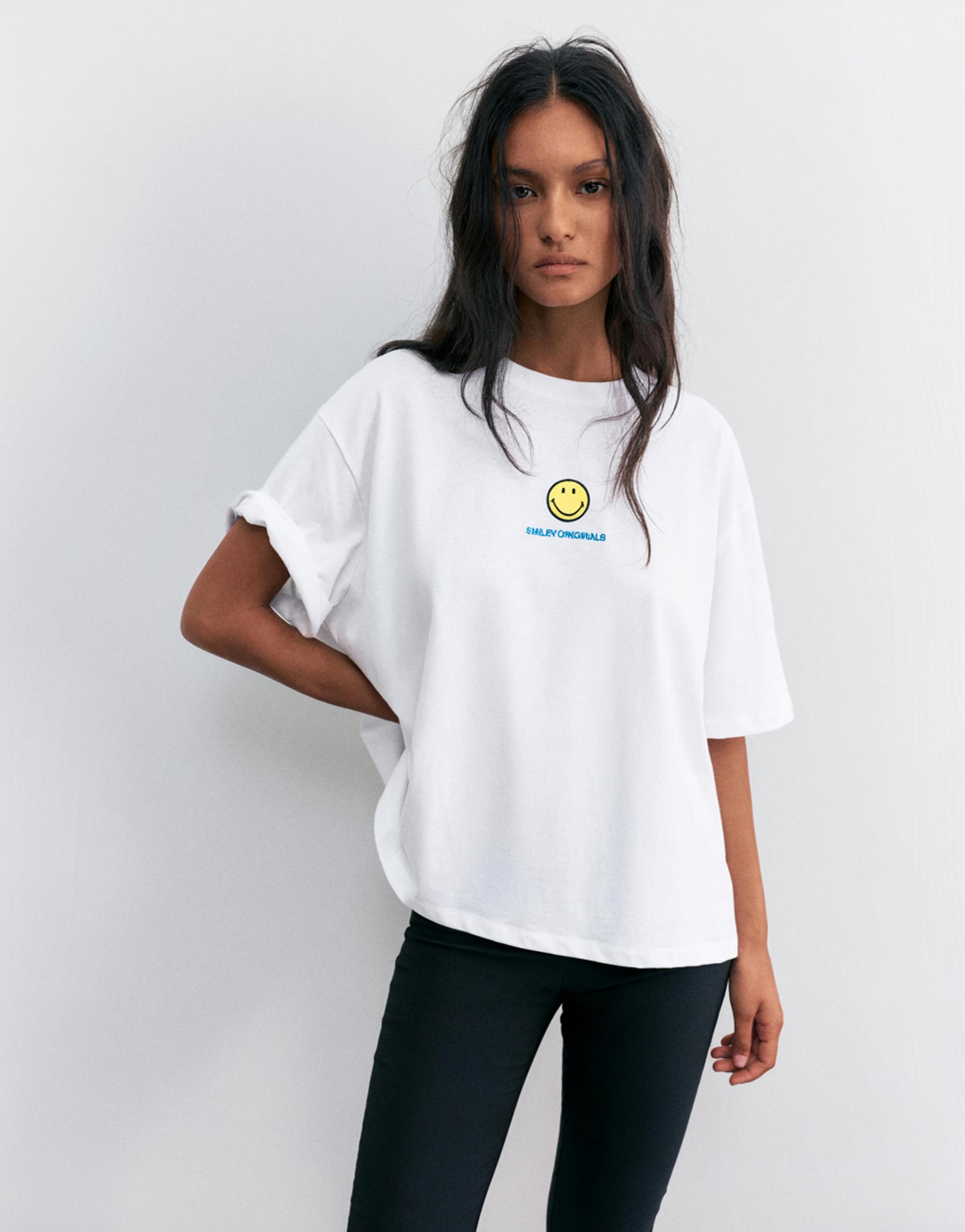 Smiley Yin Yang T-shirt — White