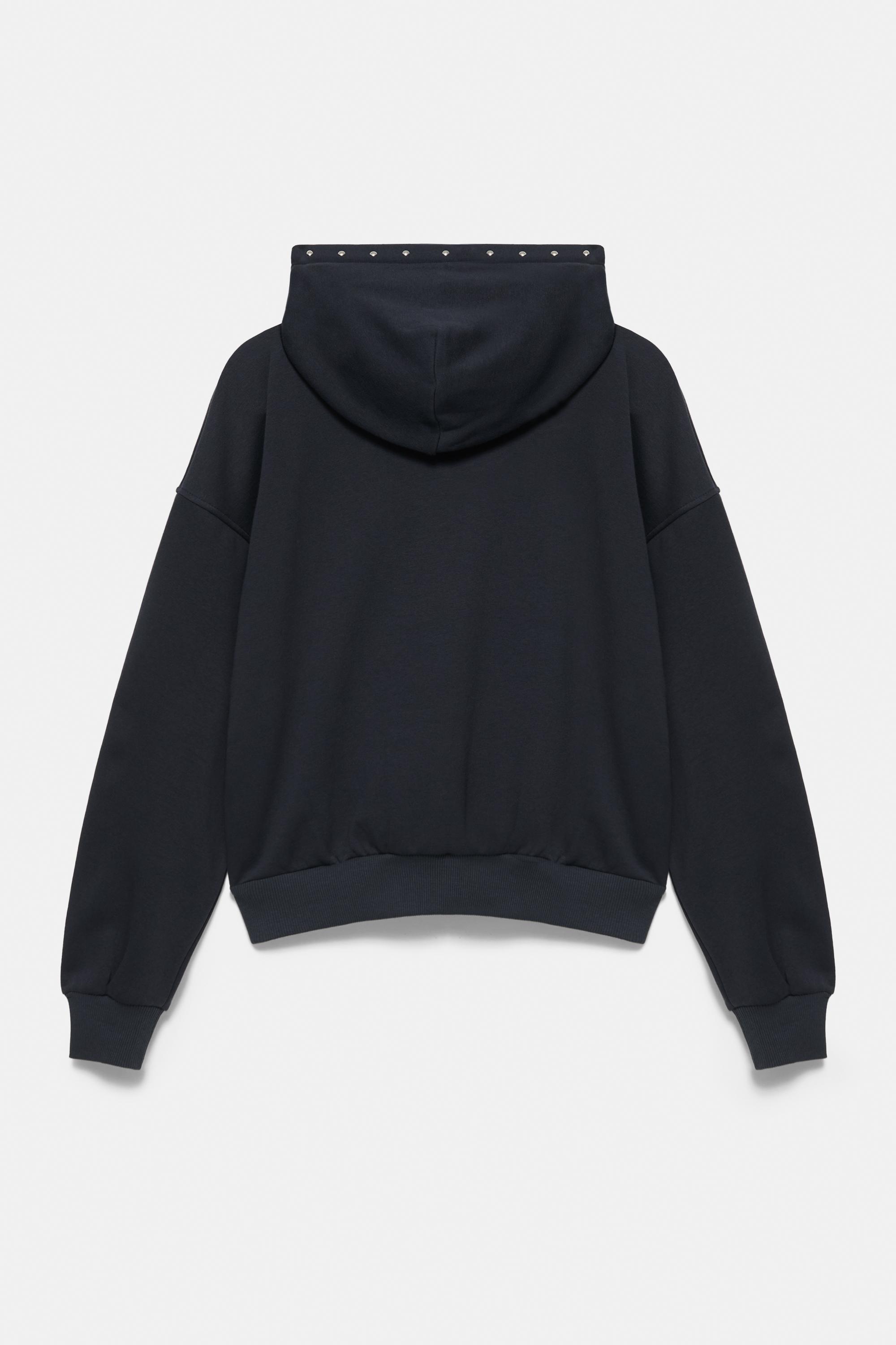 Studded hoodie — Dark grey