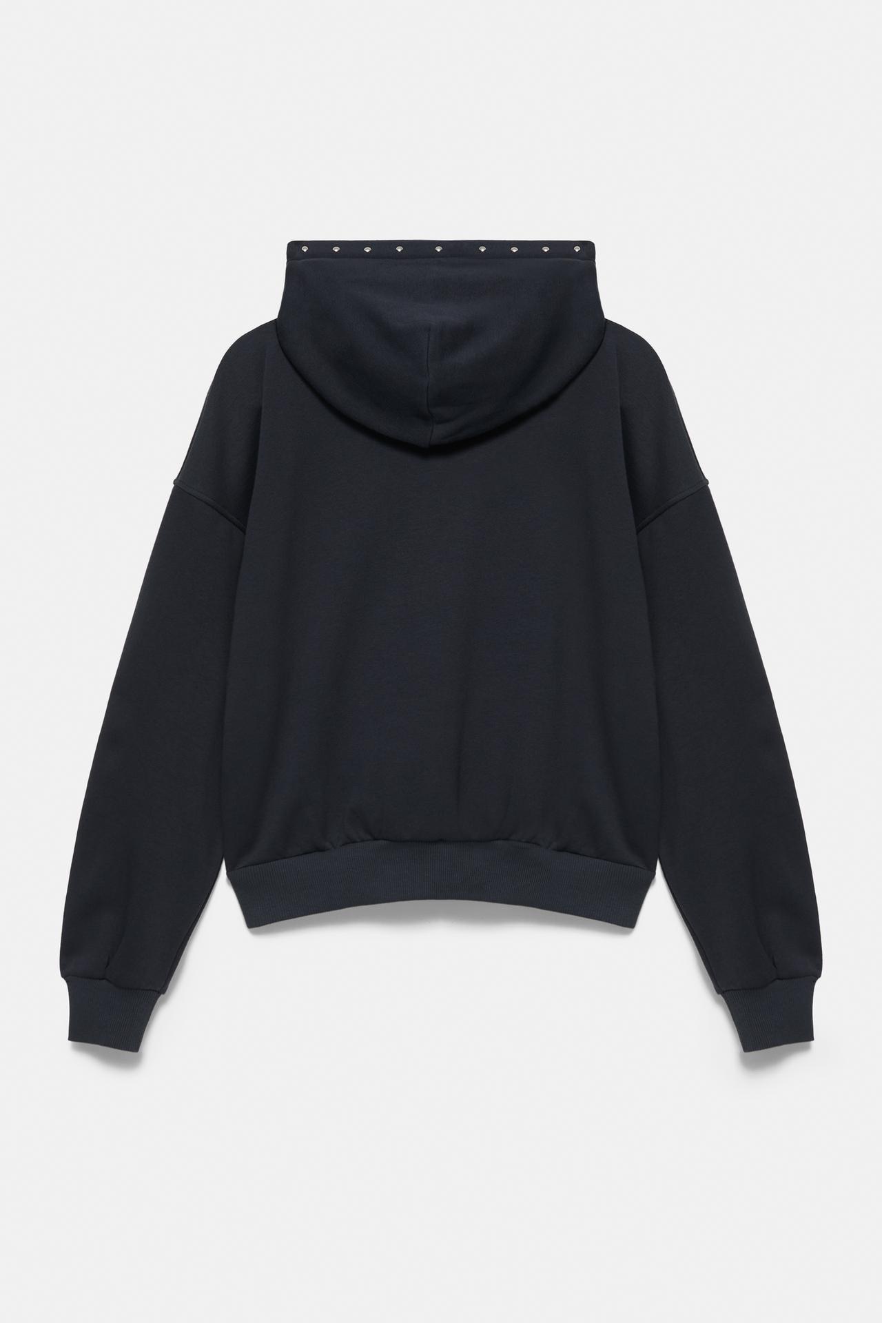 Studded hoodie — Dark grey