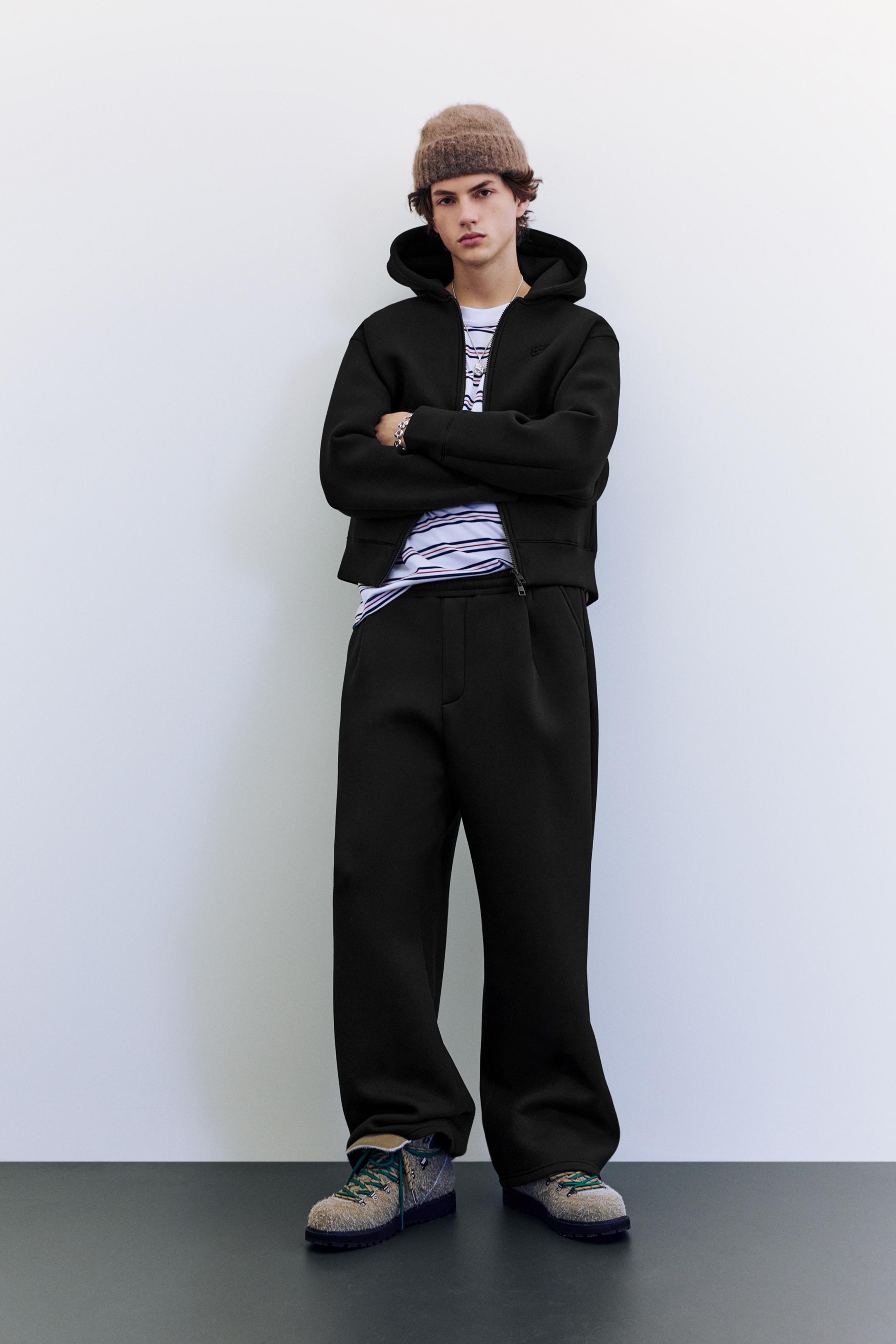 Balloon fit tracksuit bottoms — Black