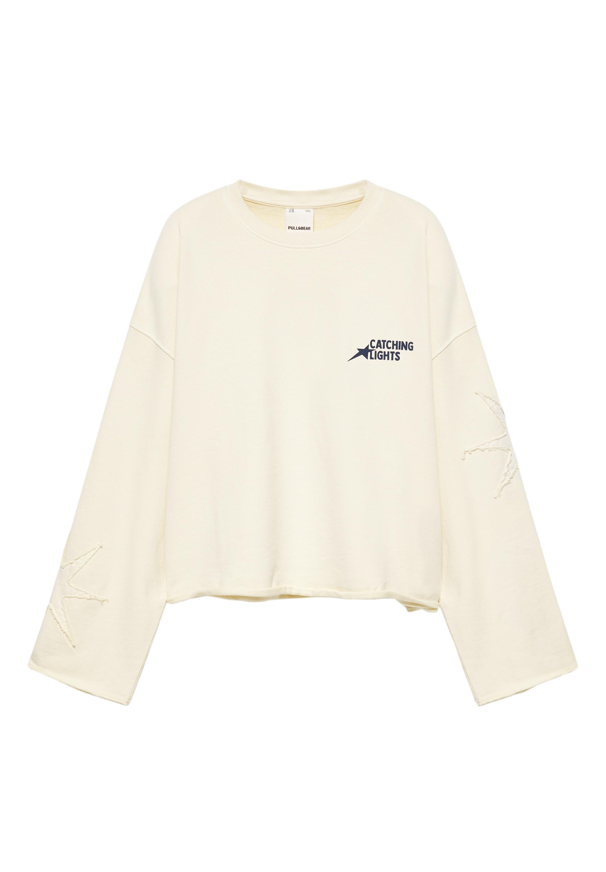 Cropped star graphic sweatshirt — Yellow