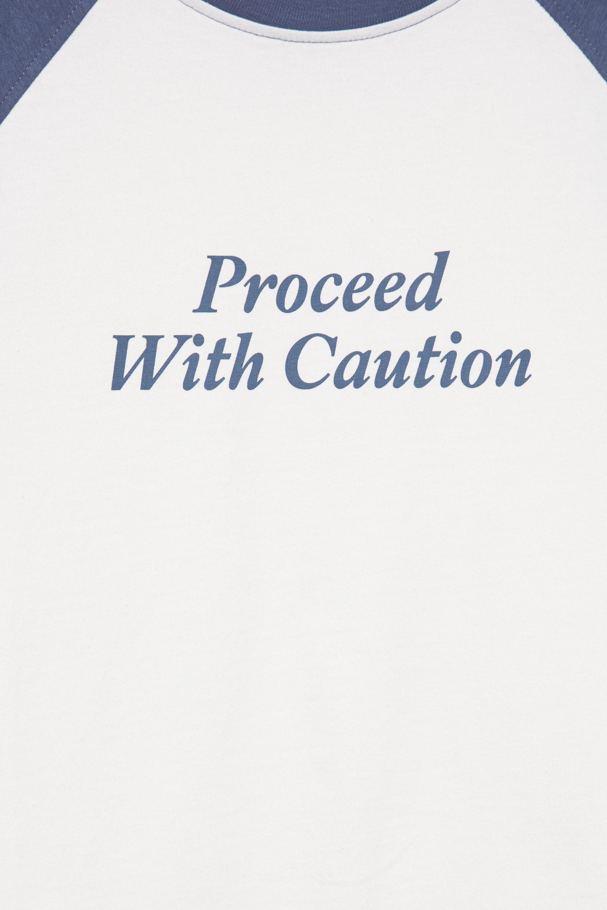 Raglan sleeve slogan T-shirt — Ice
