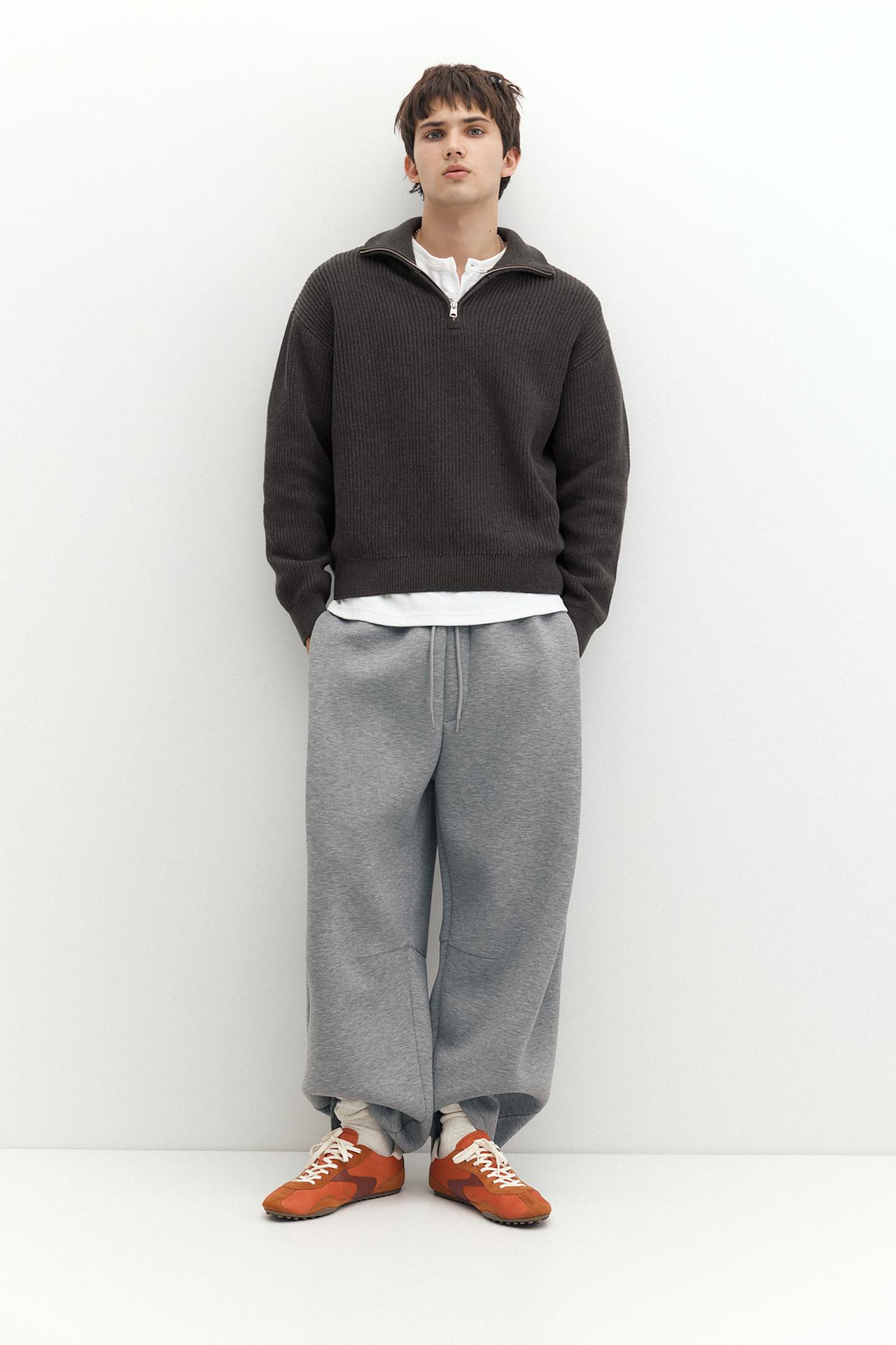Quarter-zip jumper — Dark anthracite