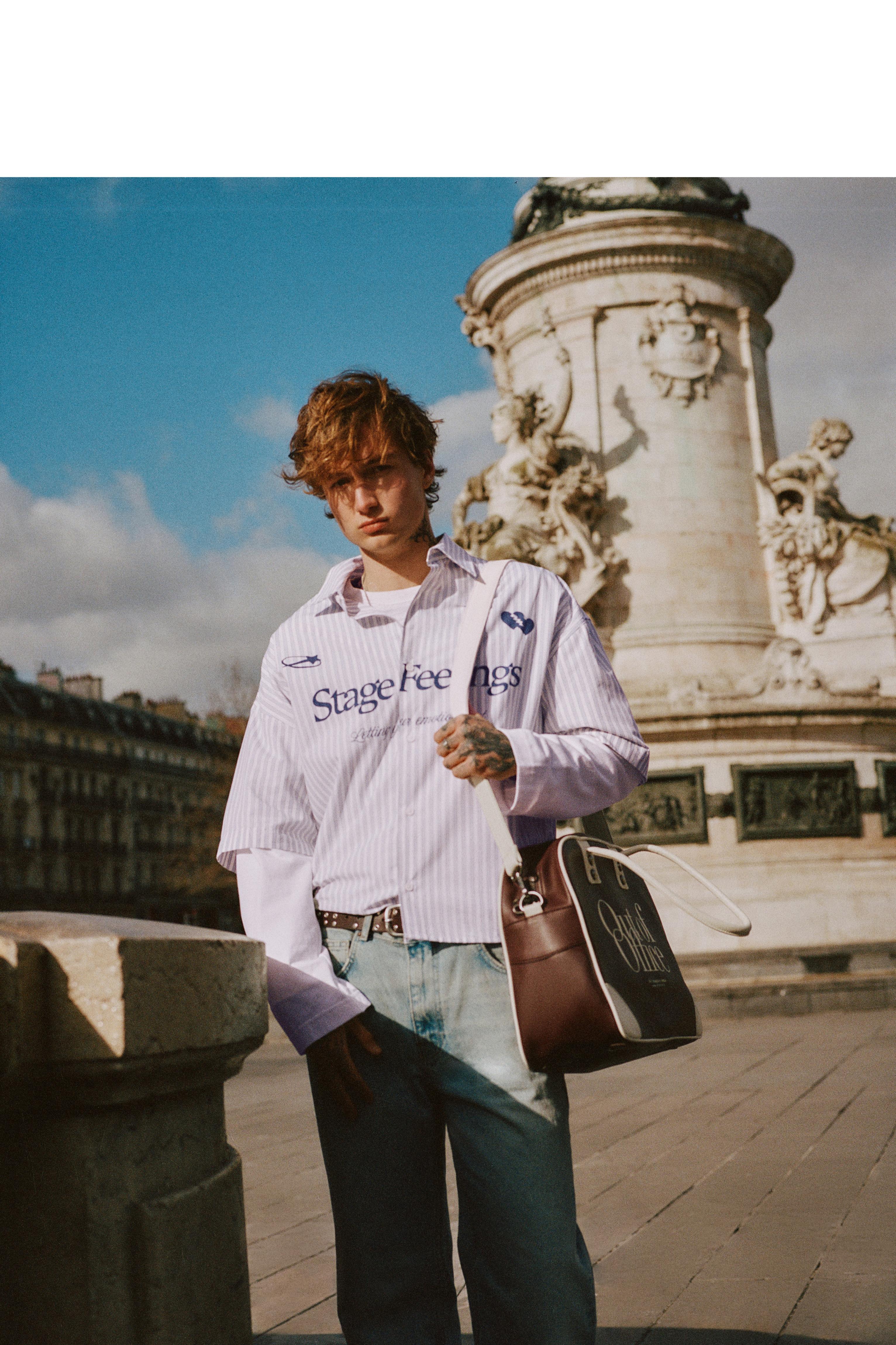 Çift kollu grafik detaylı gömlek - Görsel 19