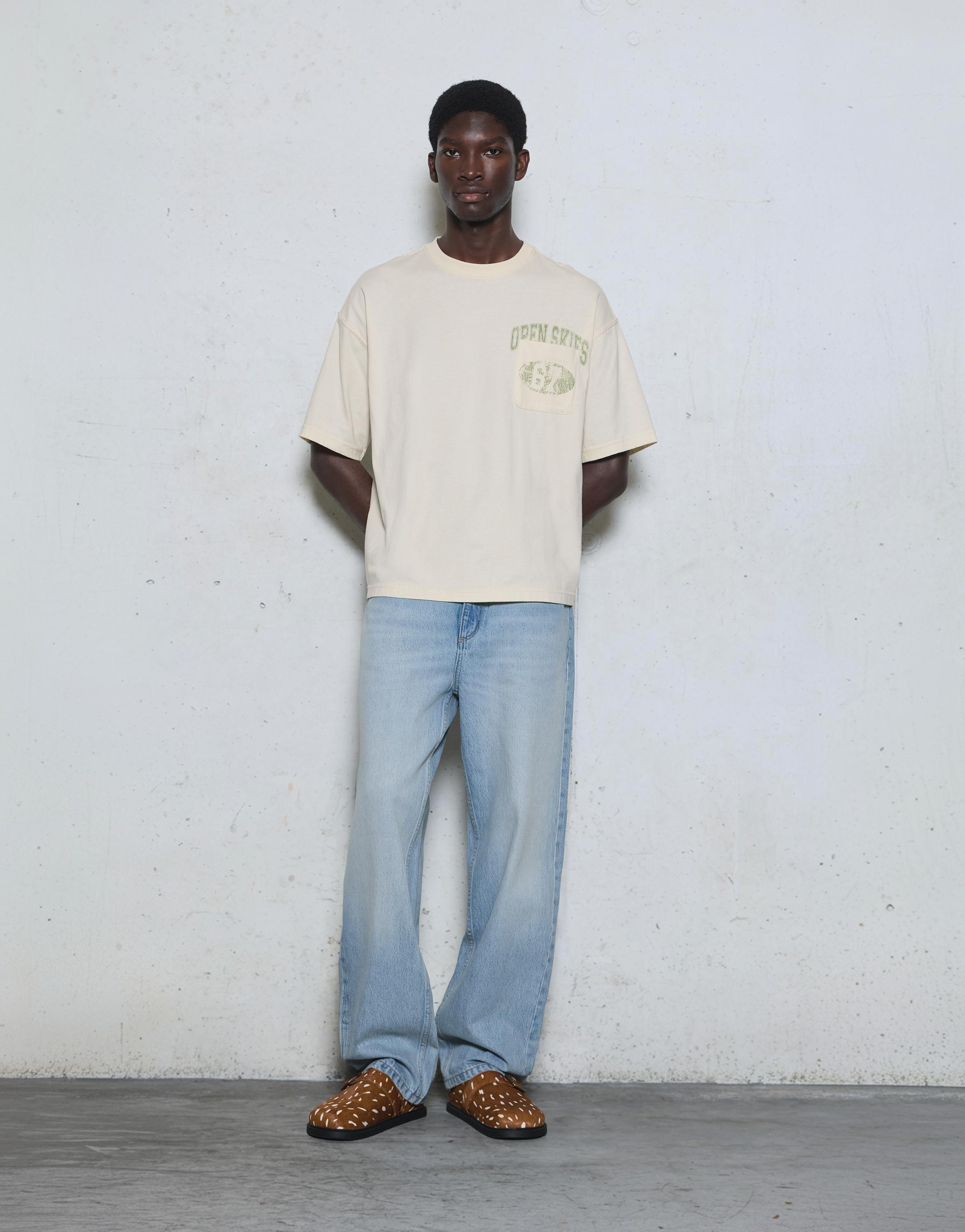 Relaxed fit graphic pocket T-shirt — Off white