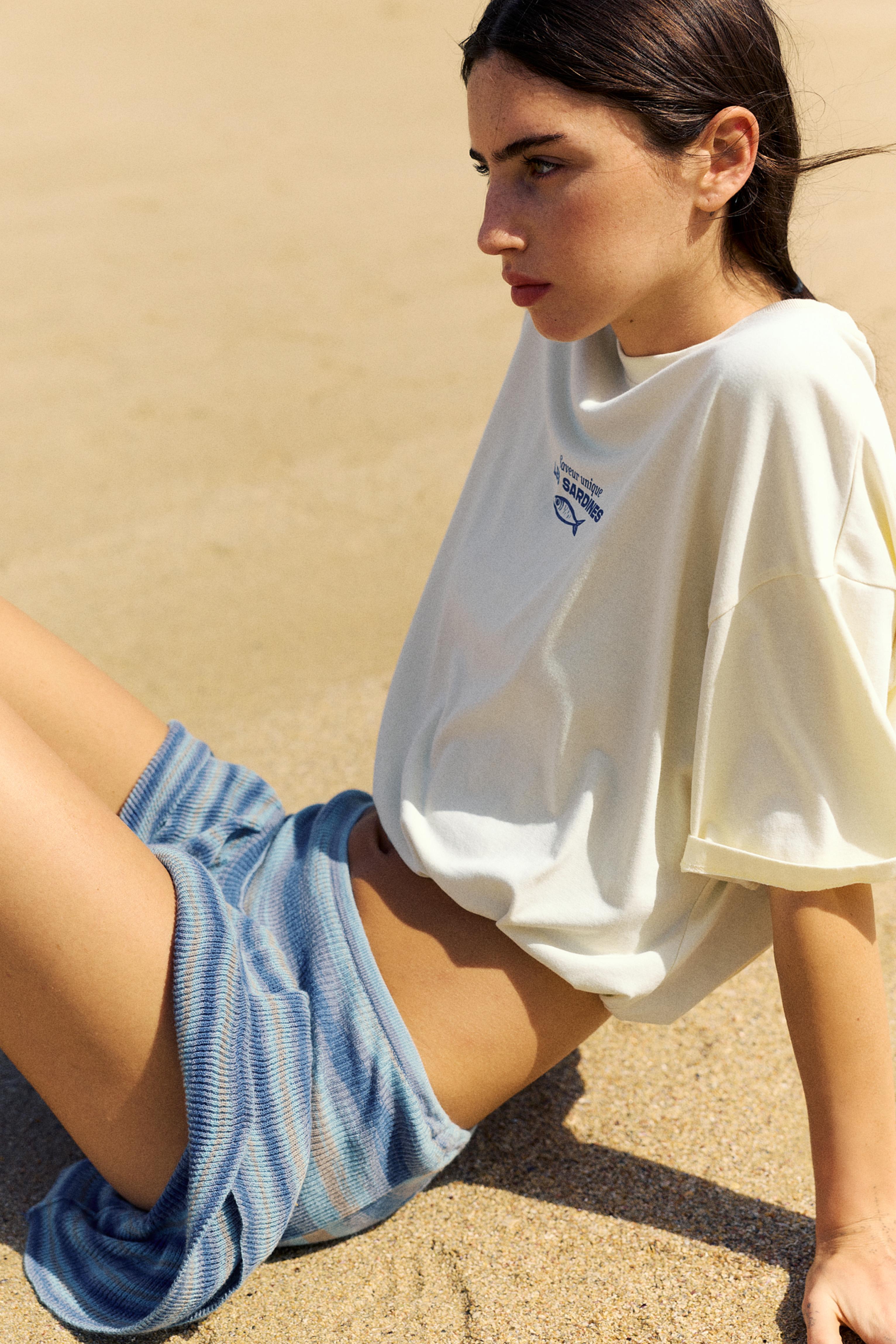 Maglietta Oversize Con Stampa Sardine
