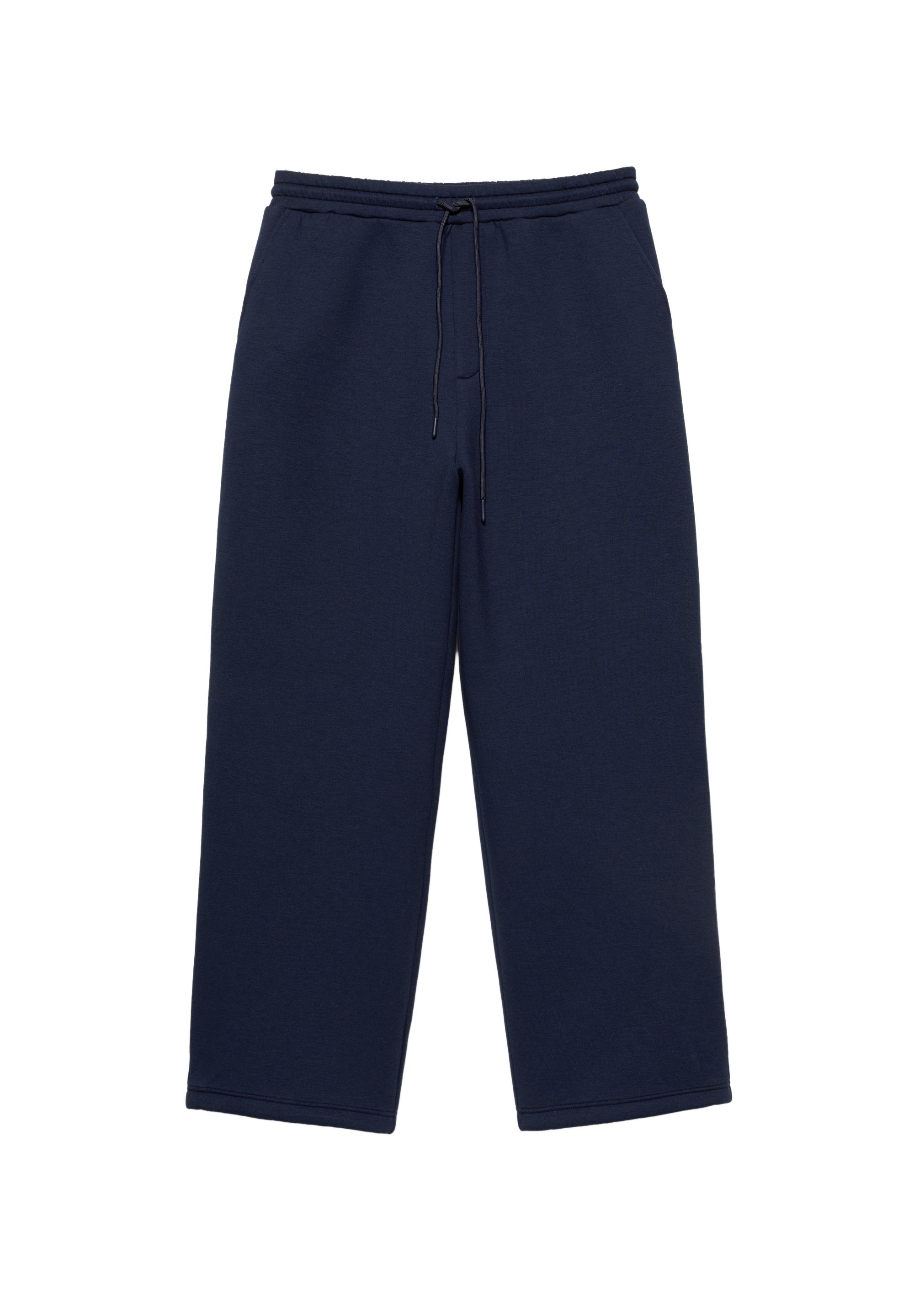 Neoprene-effect baggy trousers — Navy