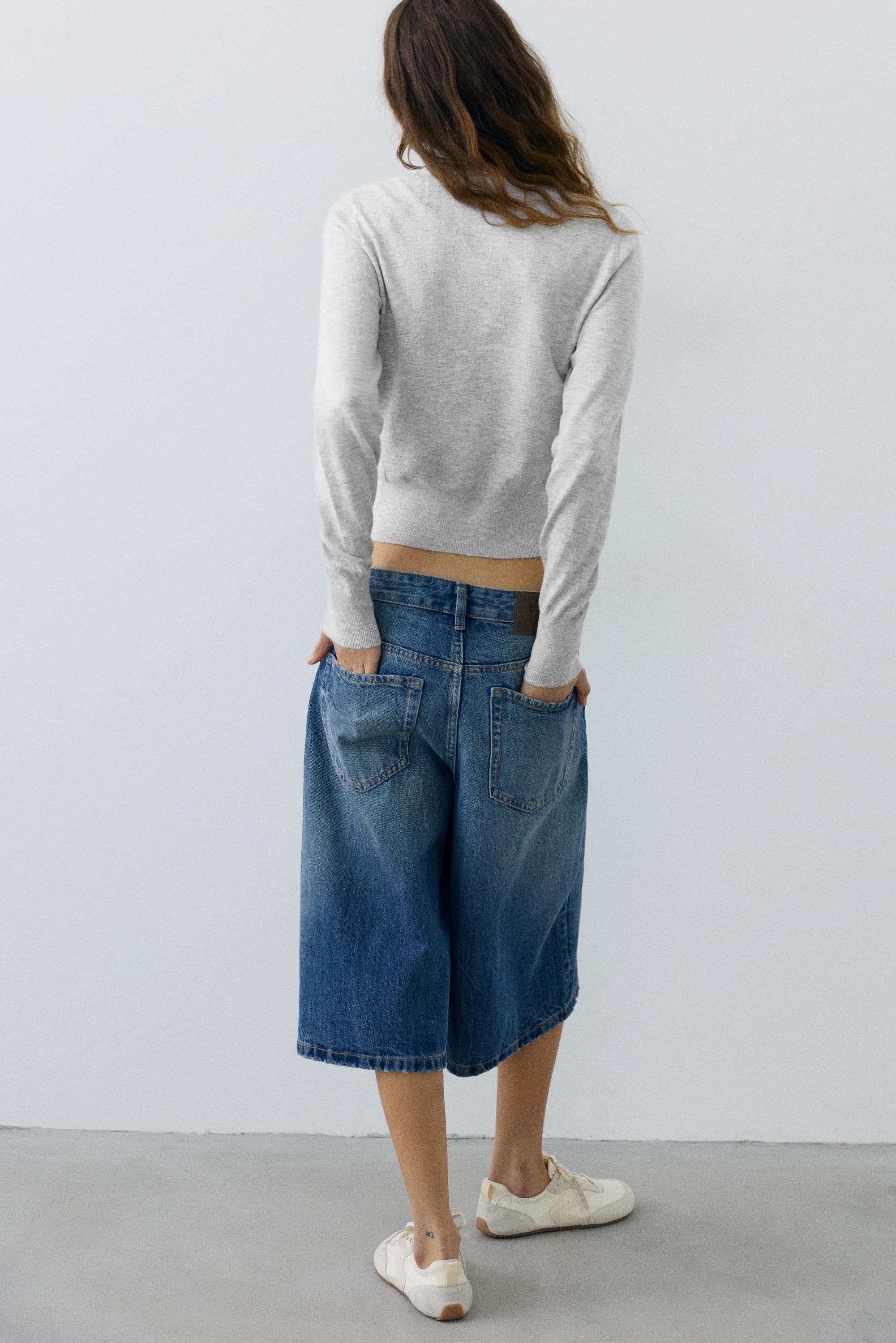 High-neck cardigan — Grey marl