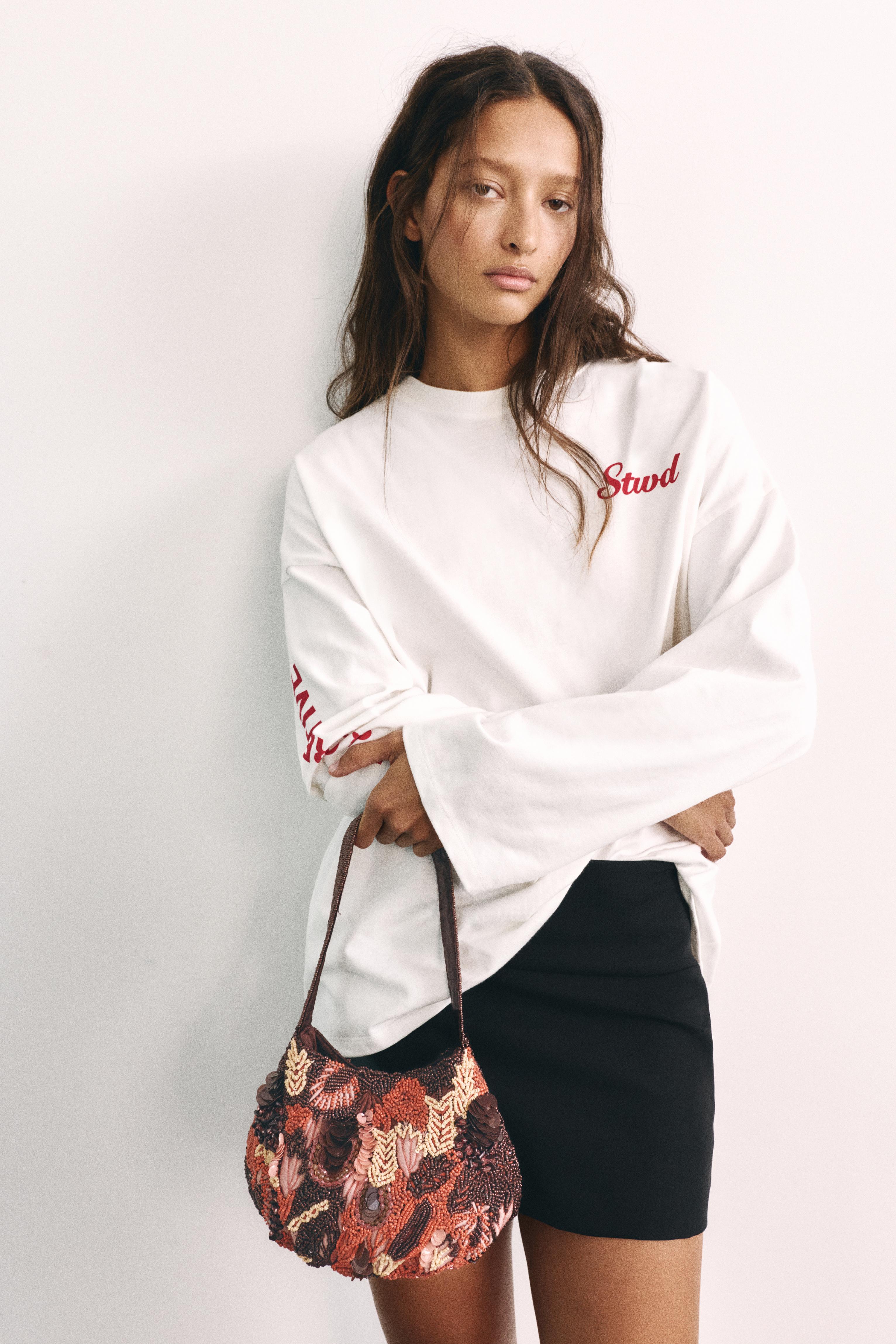 Beaded shoulder bag — Orange