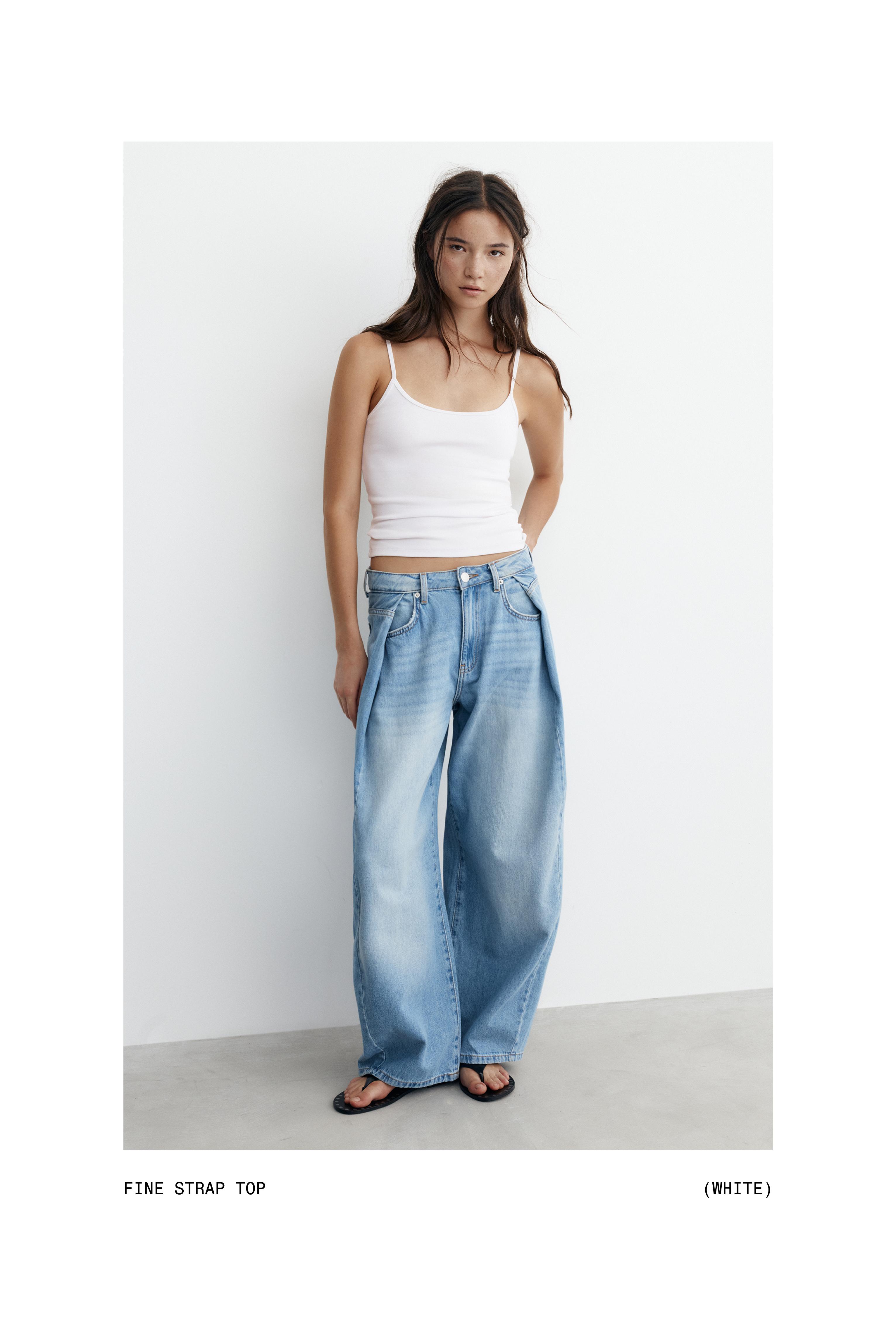 Thin strap top — White