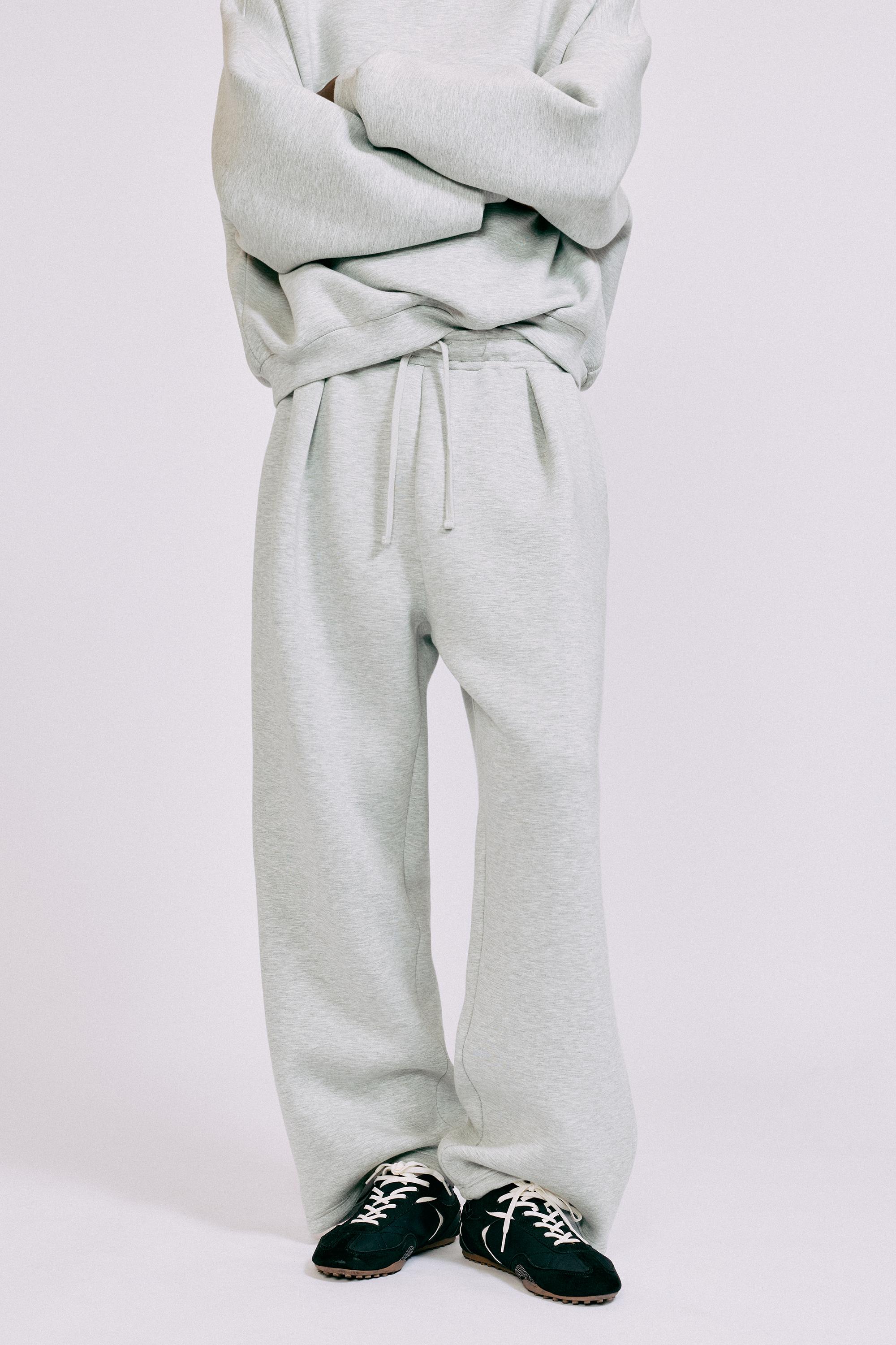 Interlock jogging pants — Grey marl