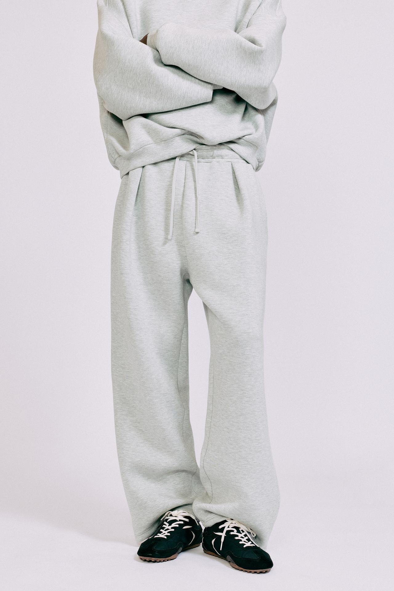 Interlock jogging pants — Grey marl