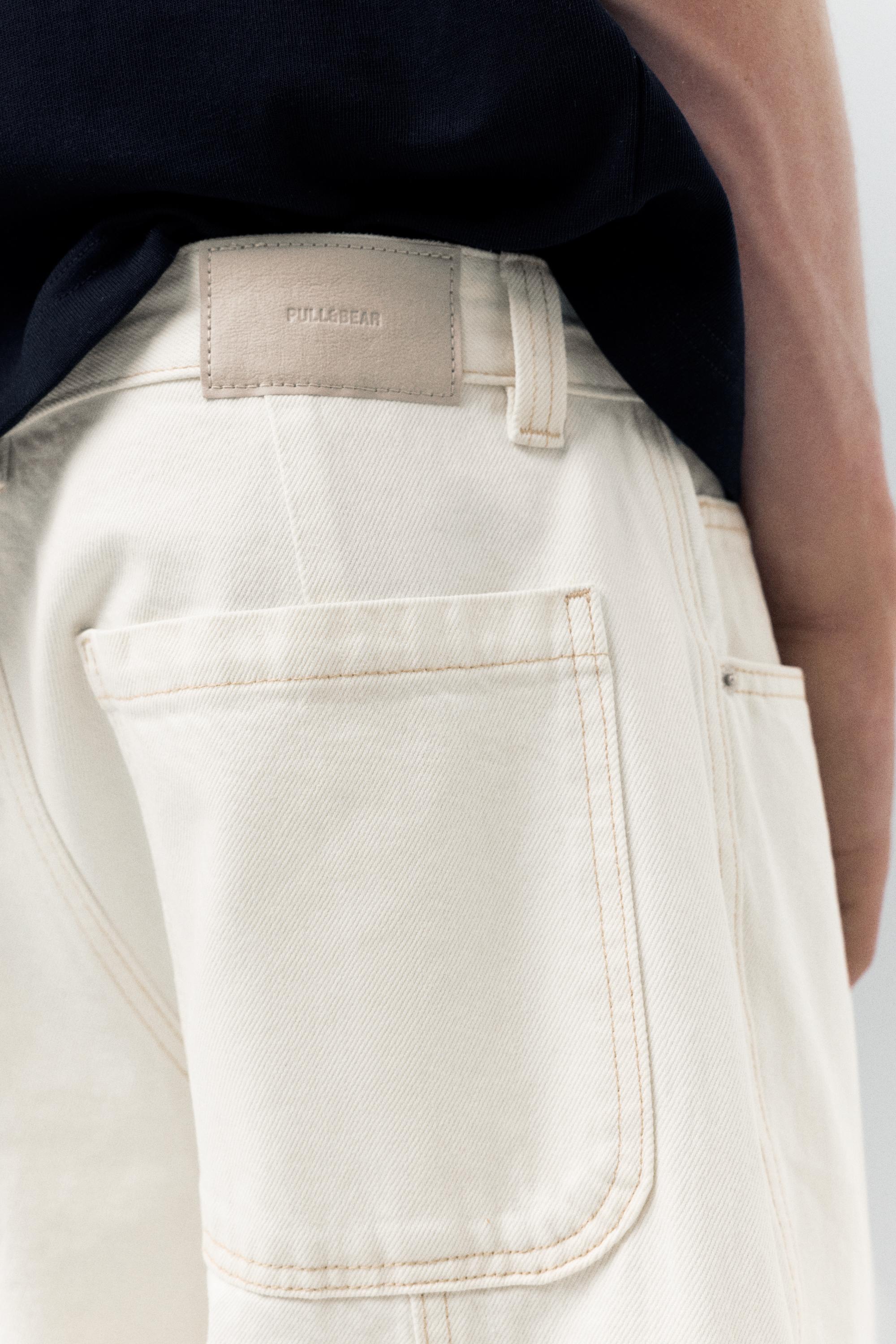 Baggy cargo jeans — White