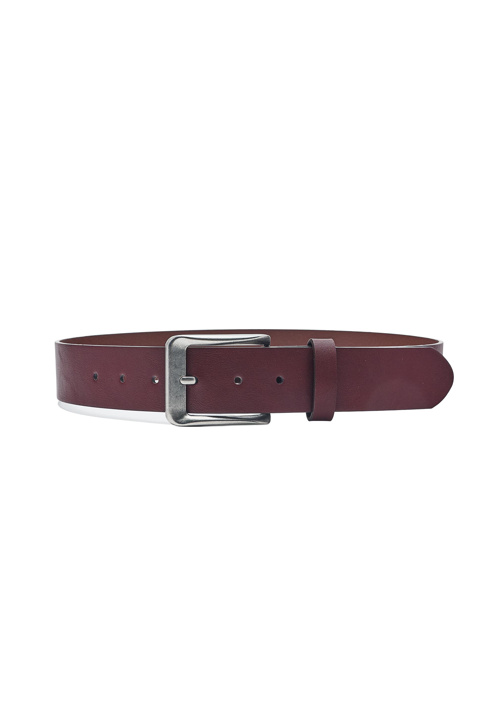 Basic leather effect belt — Maroon