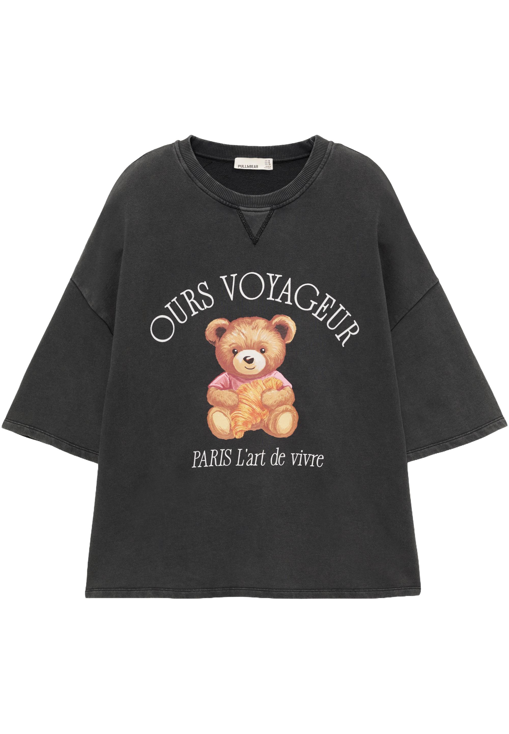 Short sleeve bear sweatshirt — Dark grey