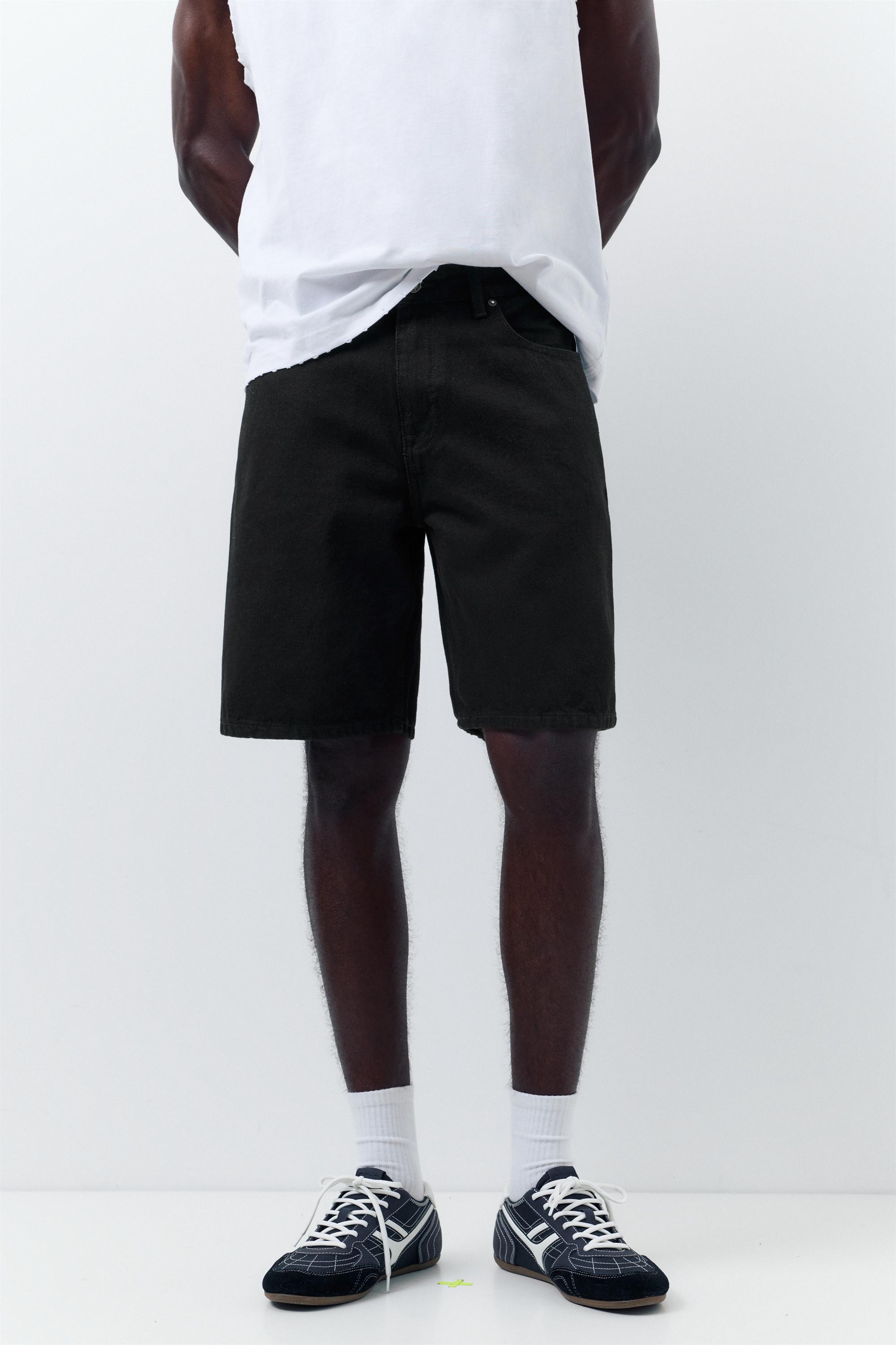 Standard denim Bermuda shorts — Black