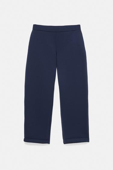 Neoprene-effect barrel trousers — Navy 6