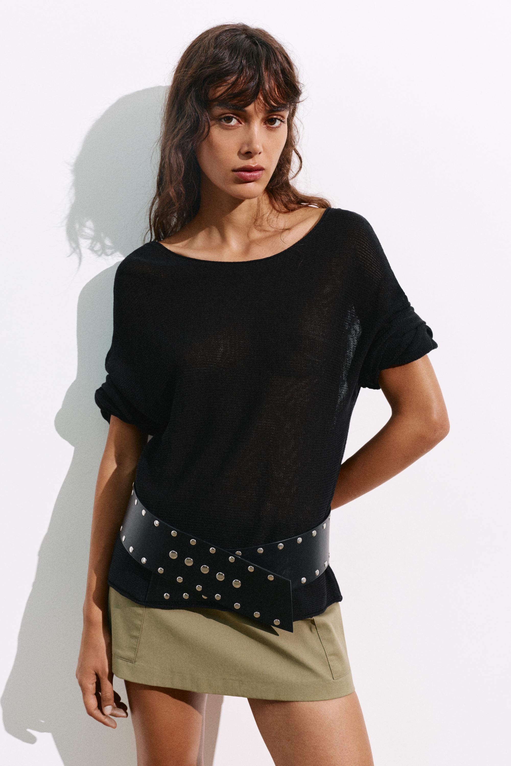 Fine knit jumper — Black