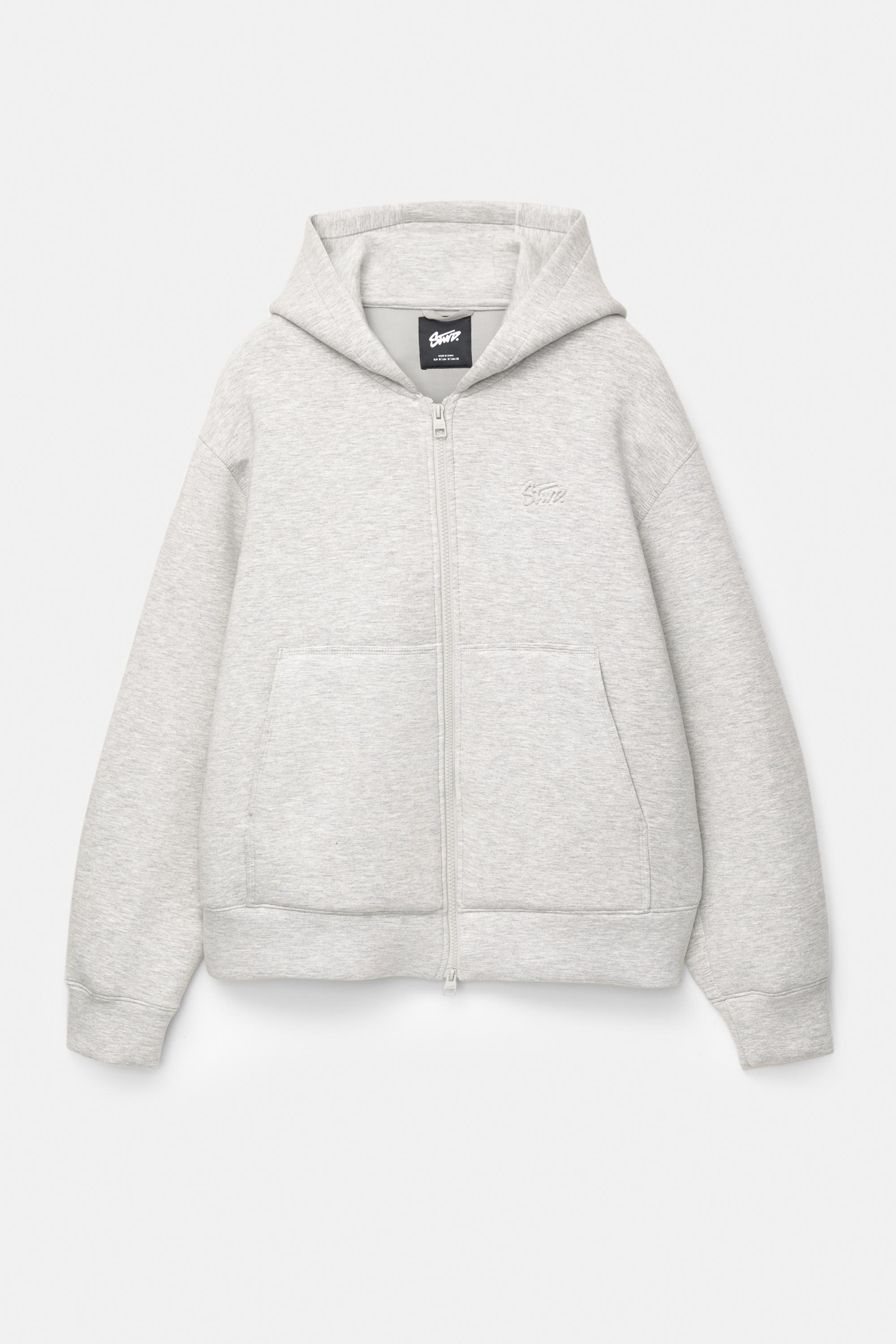Neoprene-effect hoodie — Grey