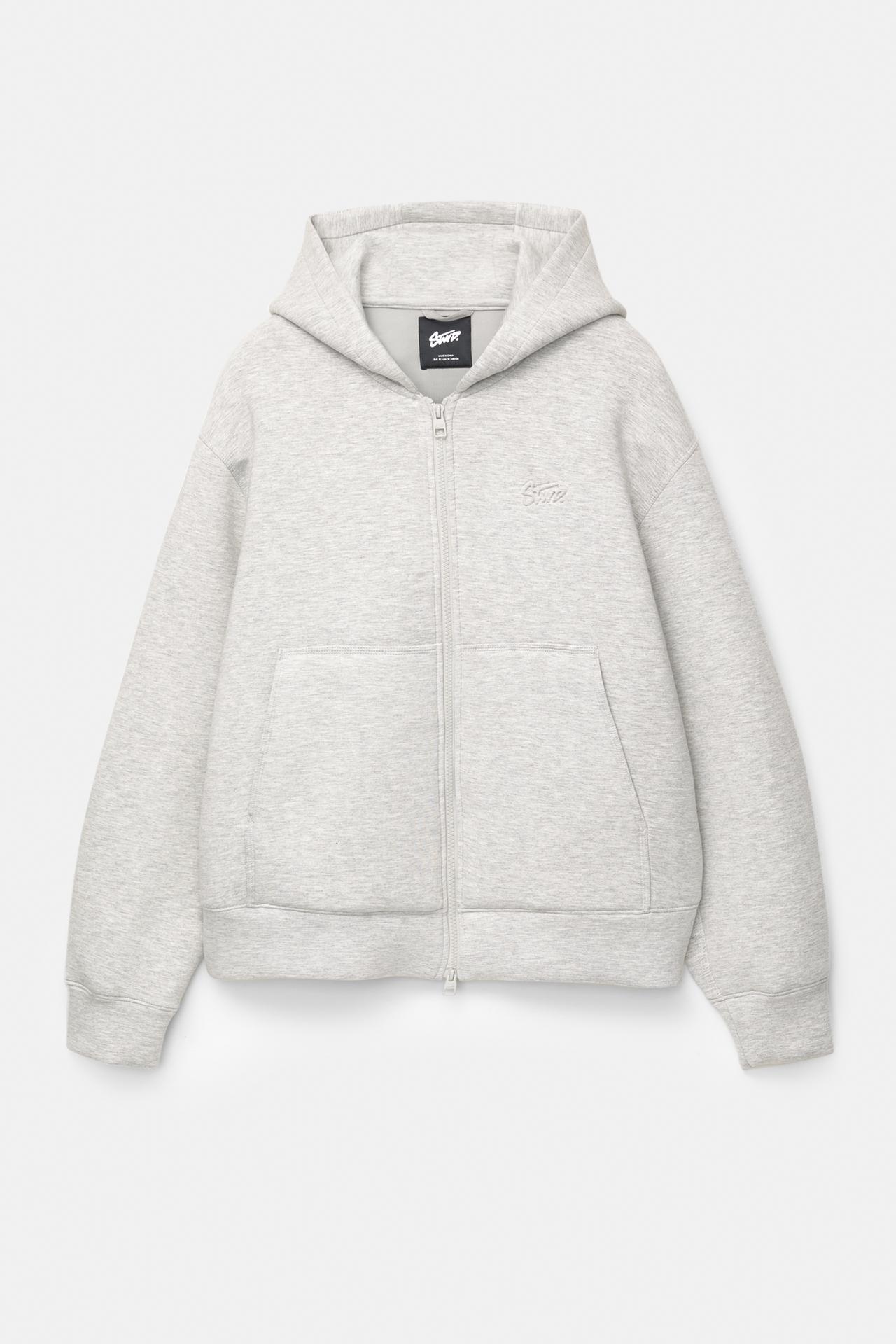 Neoprene-effect hoodie — Grey