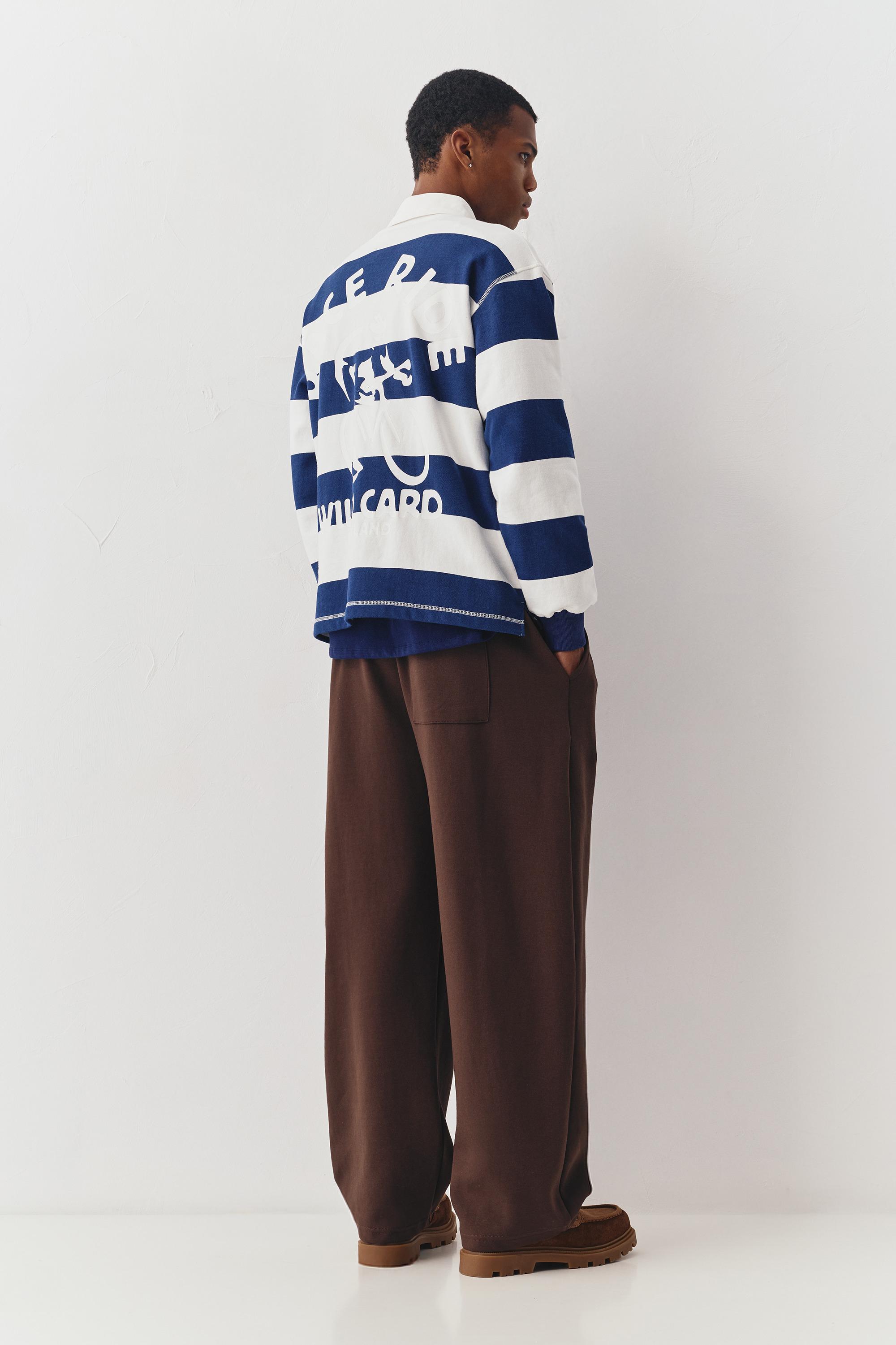 Bisikletçi nakışlı çizgili polo tişört - Görsel 6