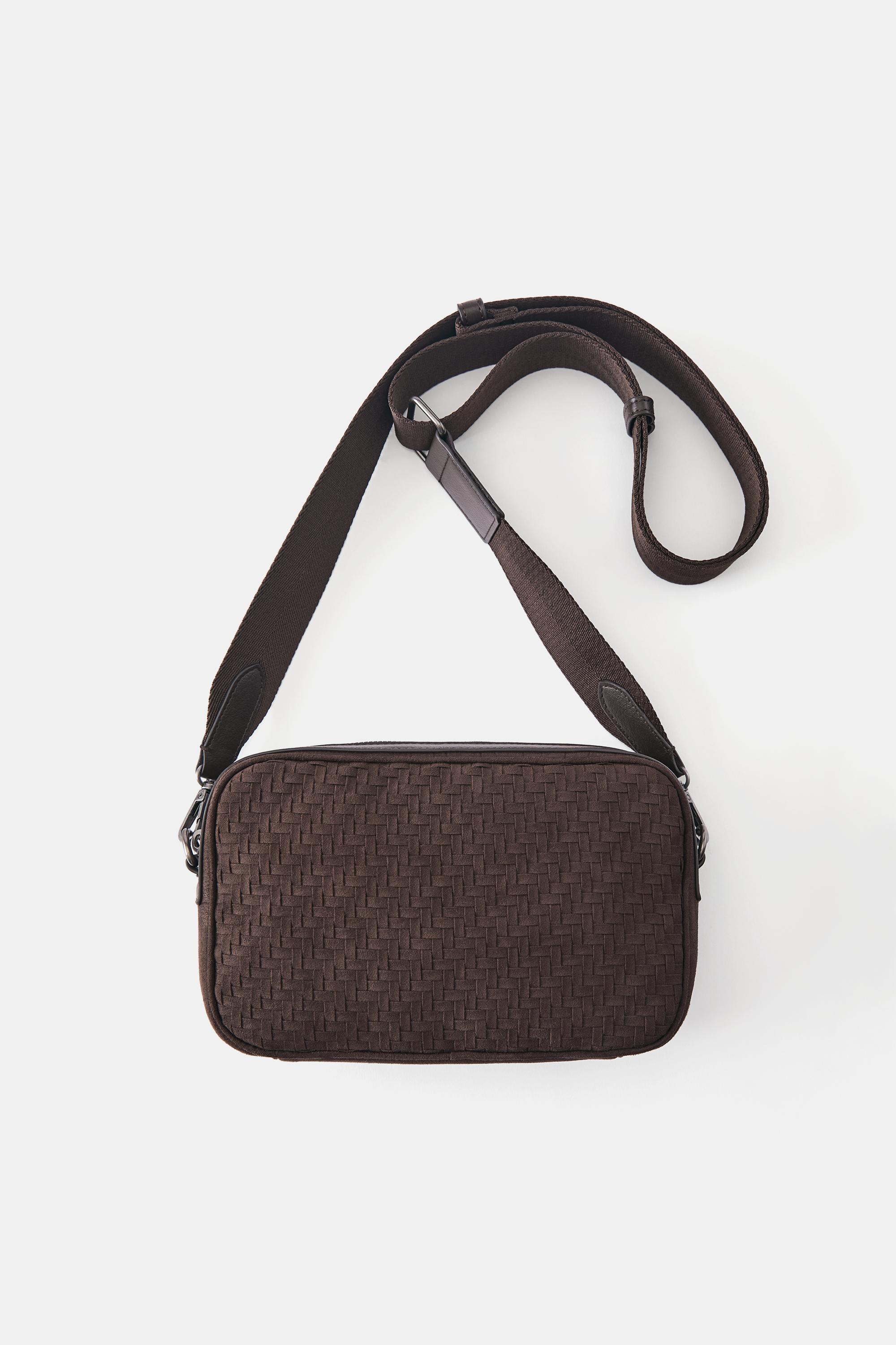 Woven crossbody bag — Brown