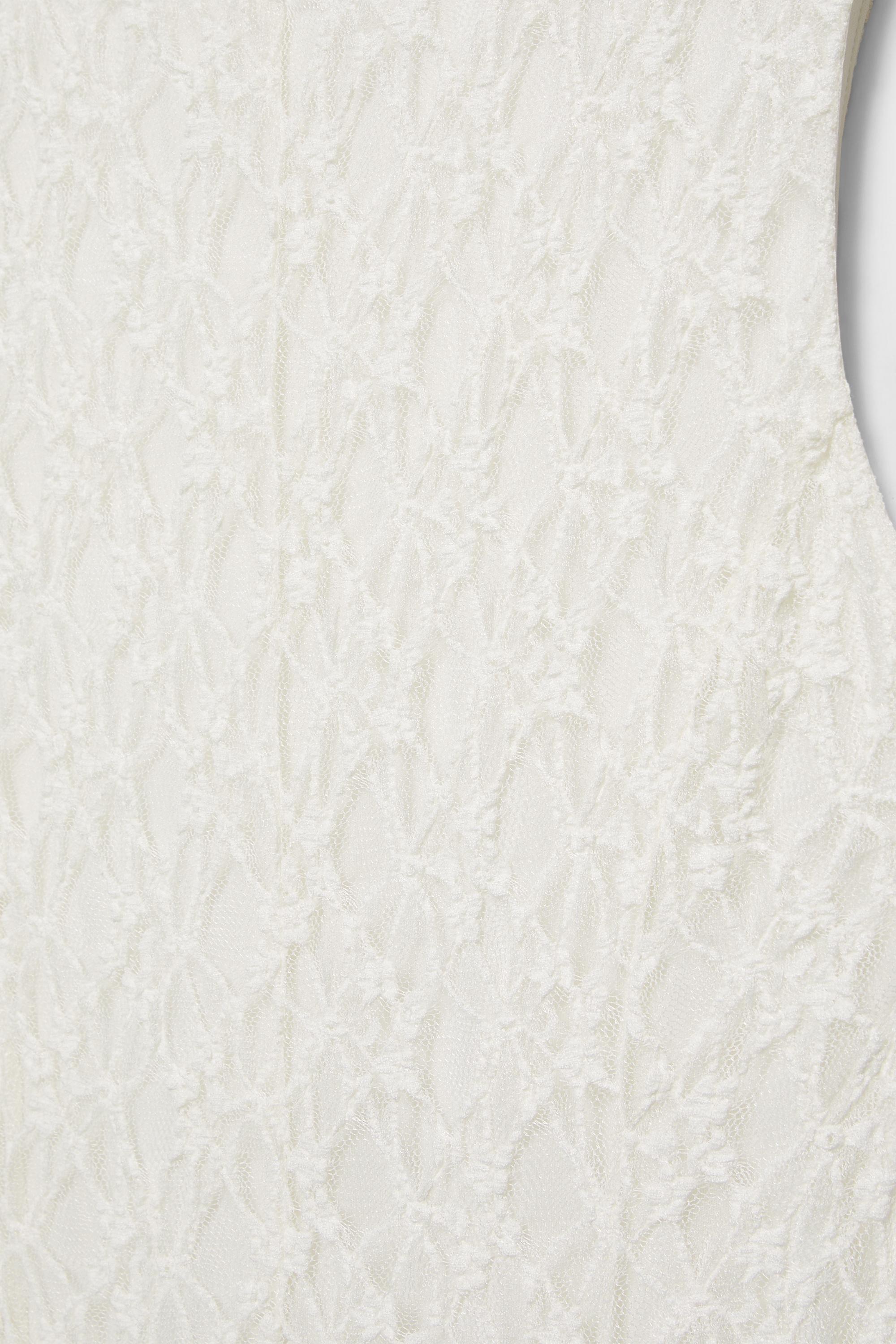 Fitted lace midi dress — Ecru