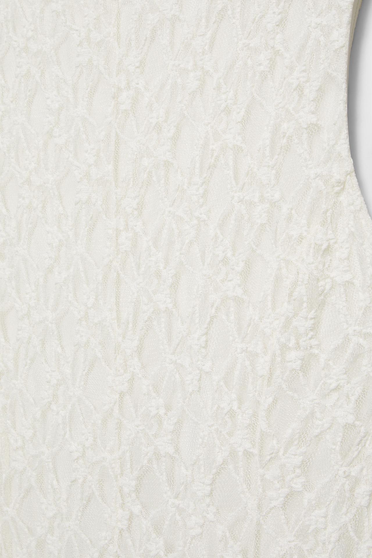 Fitted lace midi dress — Ecru