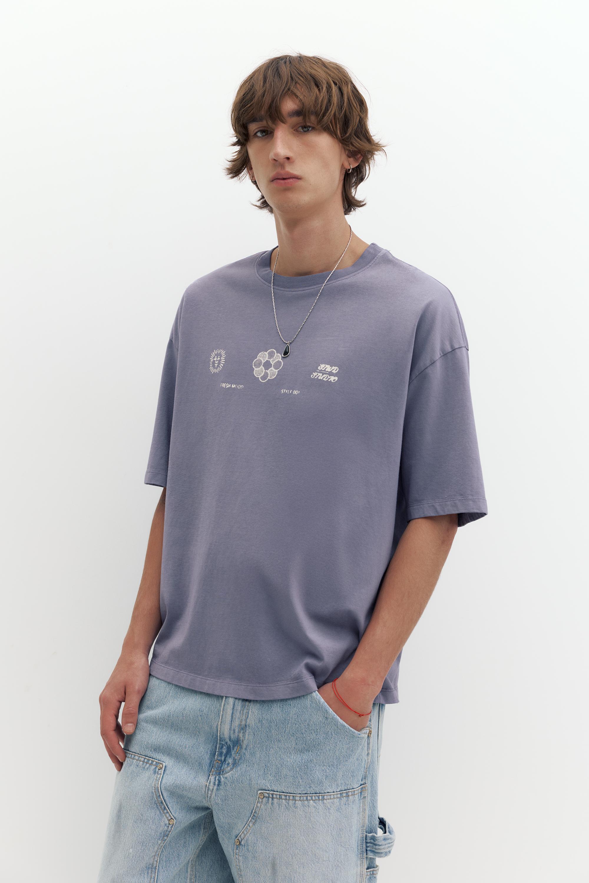 STWD graphic T-shirt — Anthracite grey