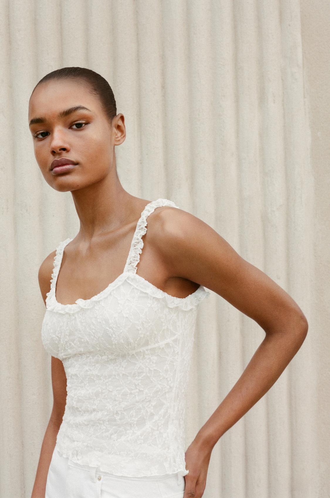 Blusas Camiseta Lencera Zara Blusa Lencera Blanca Camiseta Lencera