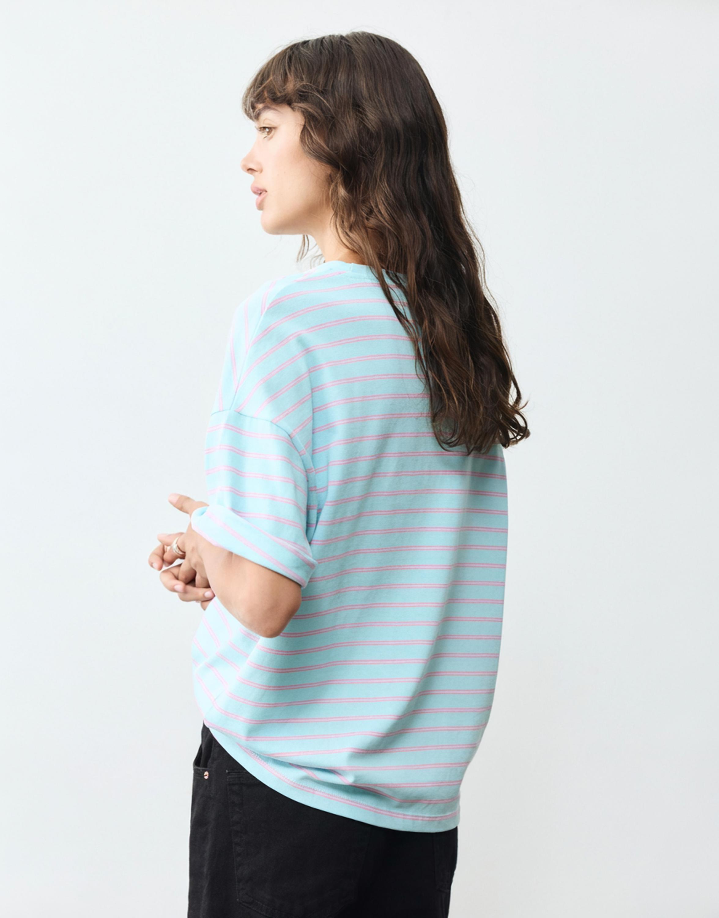 Oversize short sleeve T-shirt — Pale blue