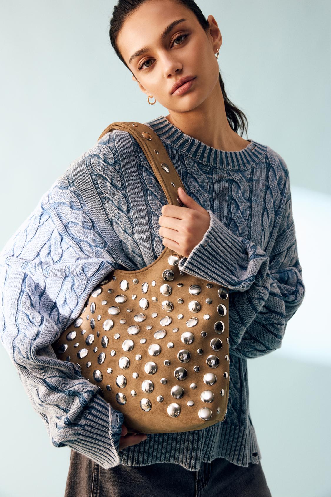 Handbag Pull And Bear Borsa Leather Tracolla Pull And Bear Borsa