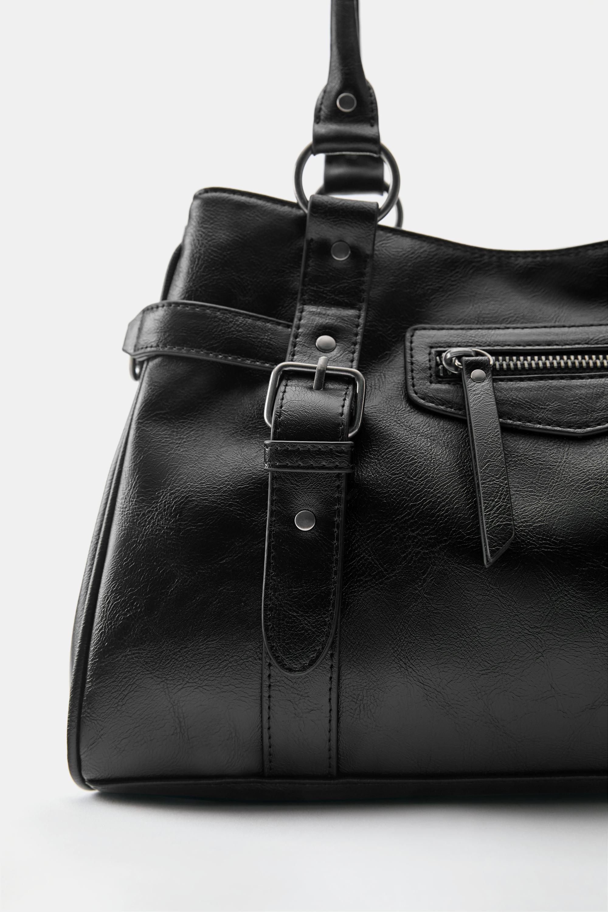 Buckled shopper bag — Black